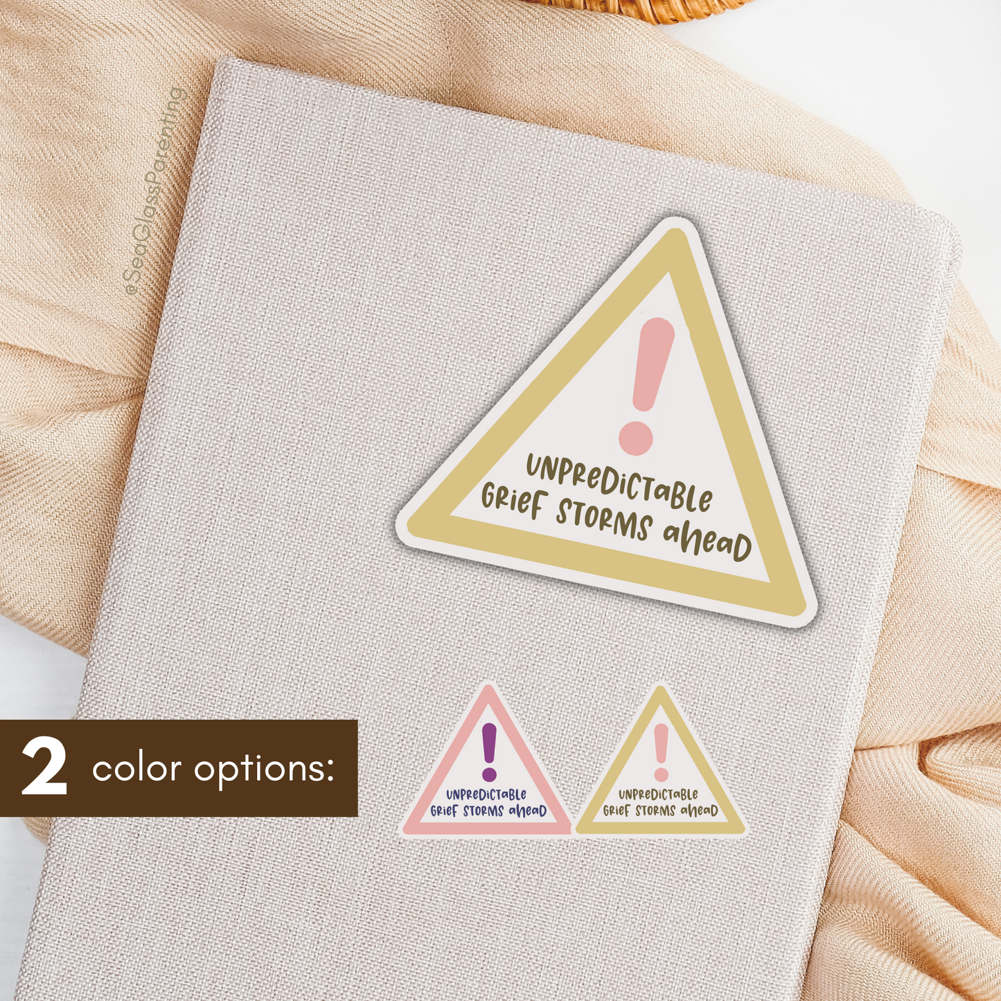 Warning: Unpredictable Grief Storms Ahead—Grief Awareness and Education (vinyl sticker)