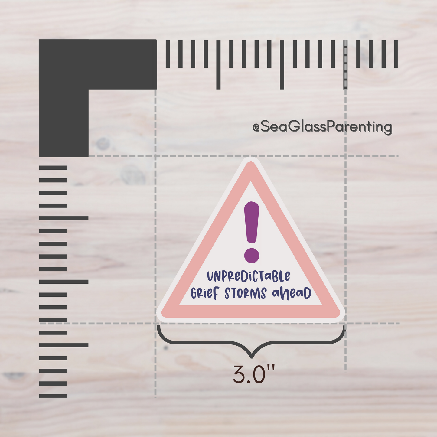 Warning: Unpredictable Grief Storms Ahead—Grief Awareness and Education (vinyl sticker)