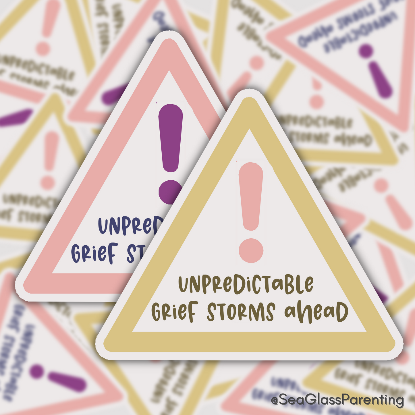 Warning: Unpredictable Grief Storms Ahead—Grief Awareness and Education (vinyl sticker)