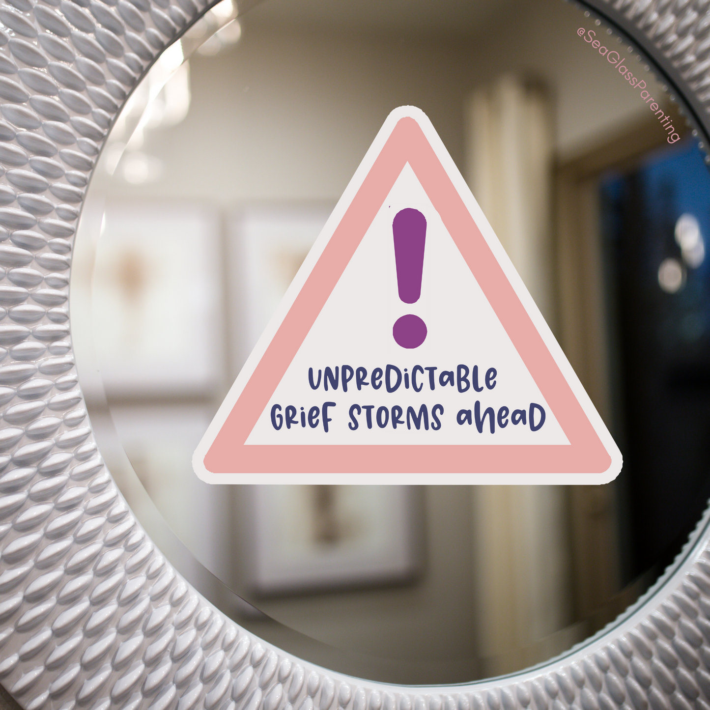 Warning: Unpredictable Grief Storms Ahead—Grief Awareness and Education (vinyl sticker)