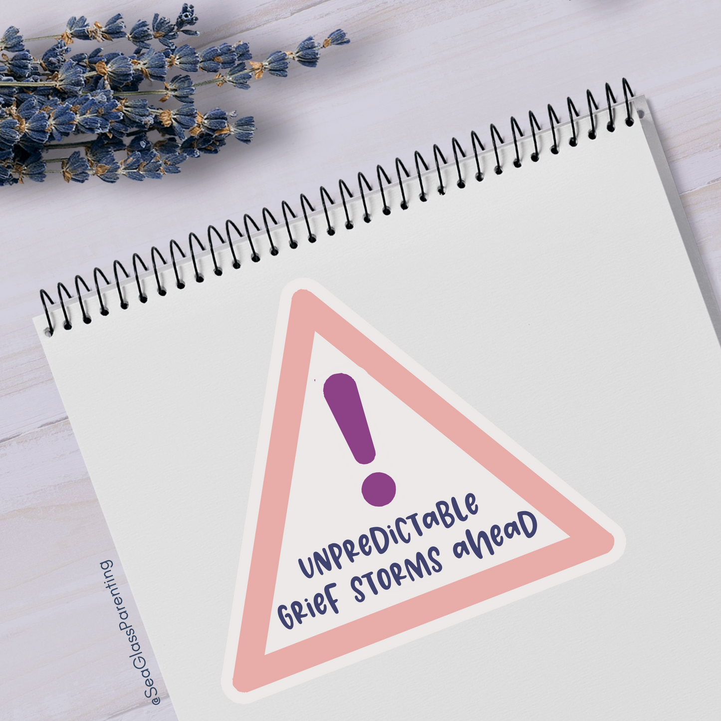 Warning: Unpredictable Grief Storms Ahead—Grief Awareness and Education (vinyl sticker)