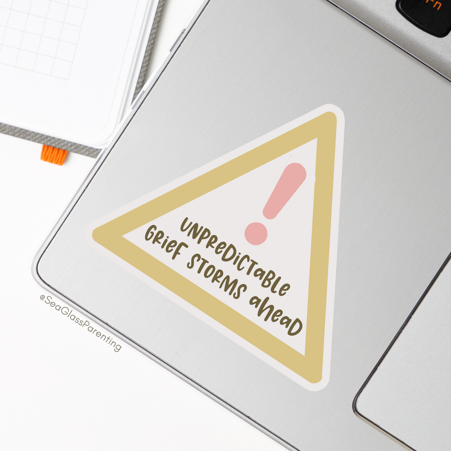 Warning: Unpredictable Grief Storms Ahead—Grief Awareness and Education (vinyl sticker)
