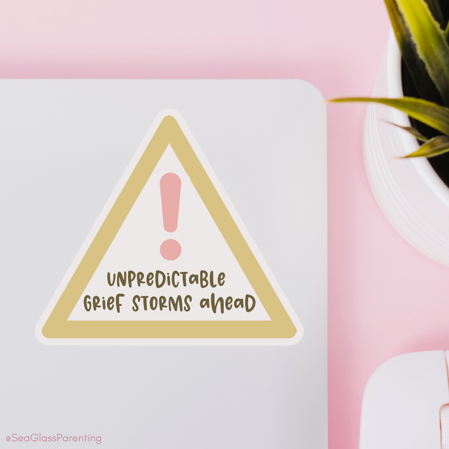 Warning: Unpredictable Grief Storms Ahead—Grief Awareness and Education (vinyl sticker)