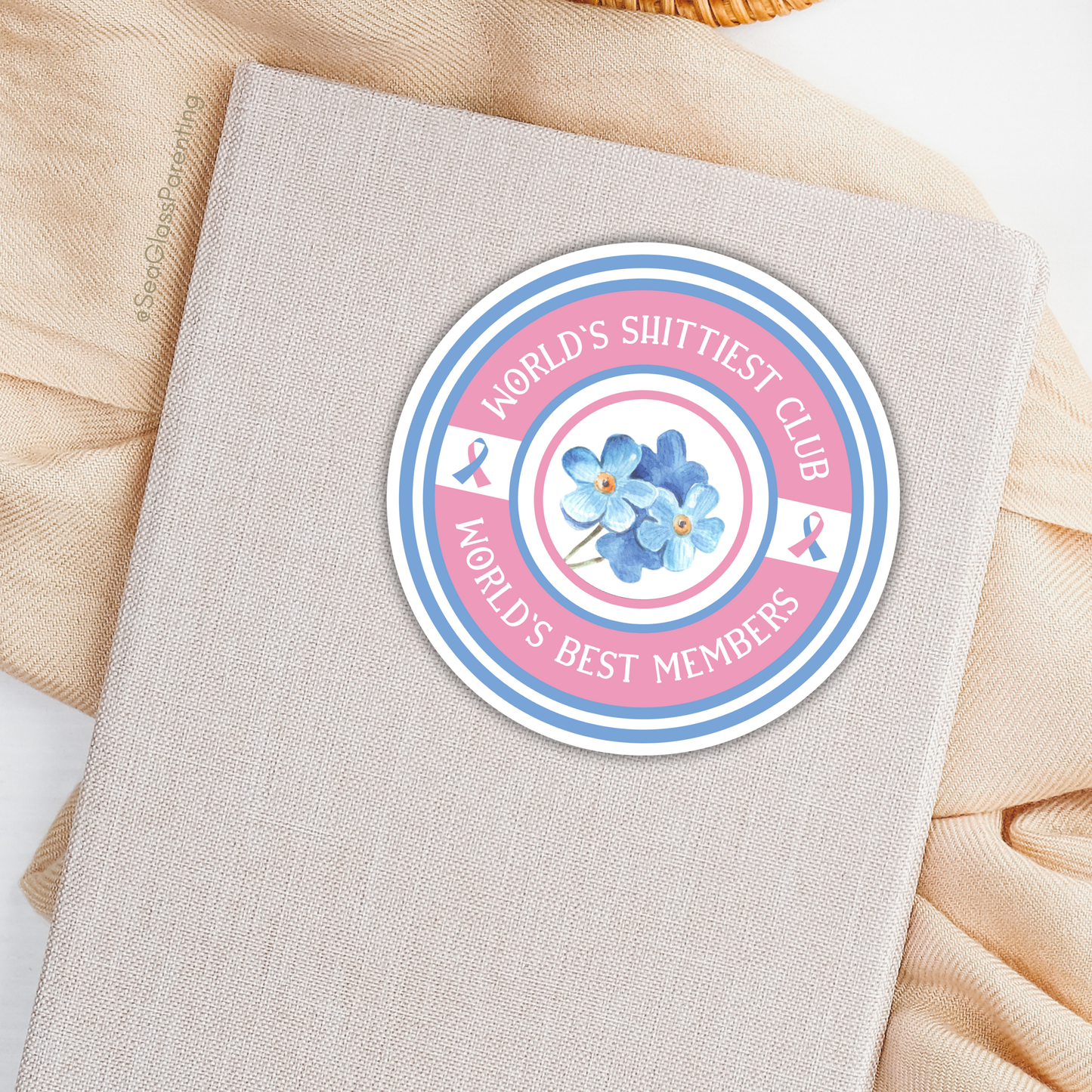 World's Shittiest Club; World's Best Members—Grief Community (vinyl sticker)