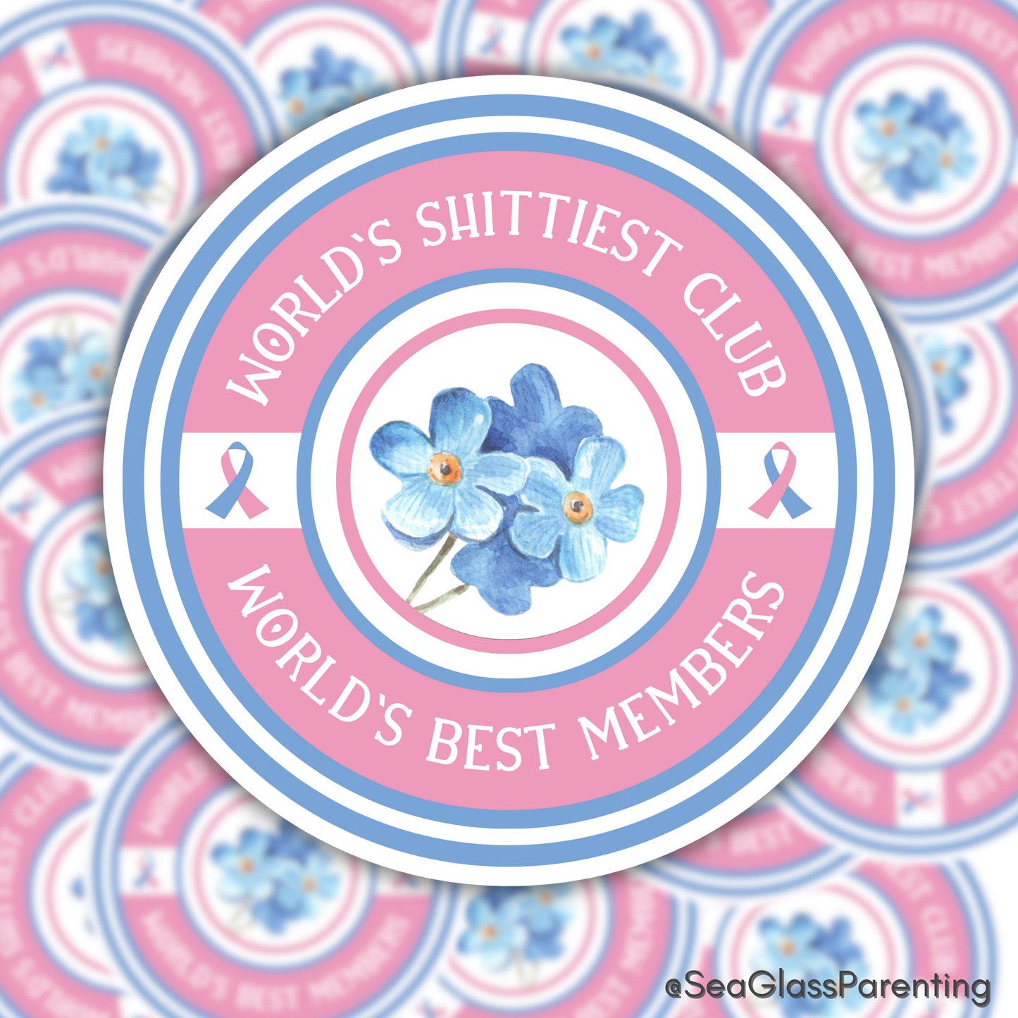 World's Shittiest Club; World's Best Members—Grief Community (vinyl sticker)