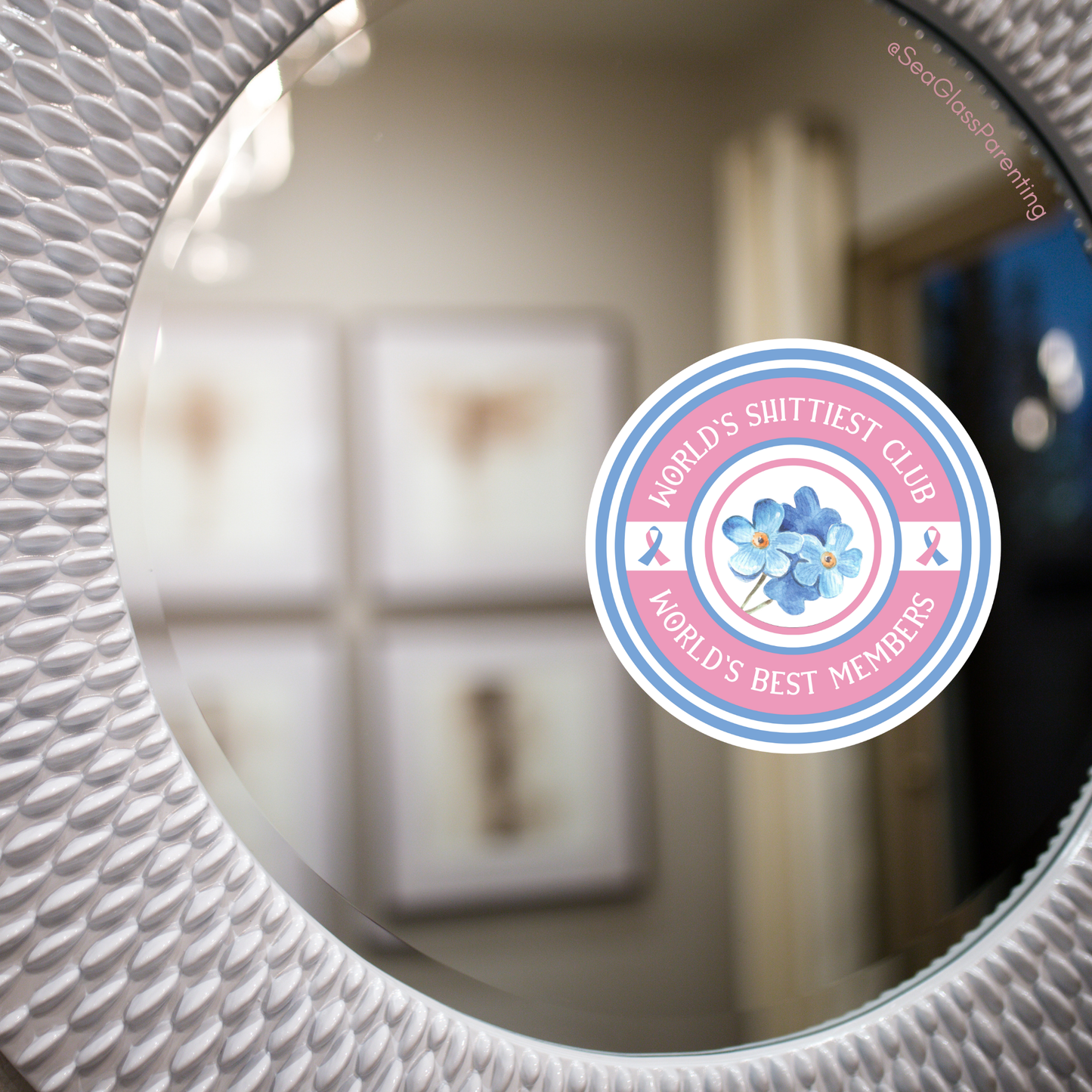World's Shittiest Club; World's Best Members—Grief Community (vinyl sticker)