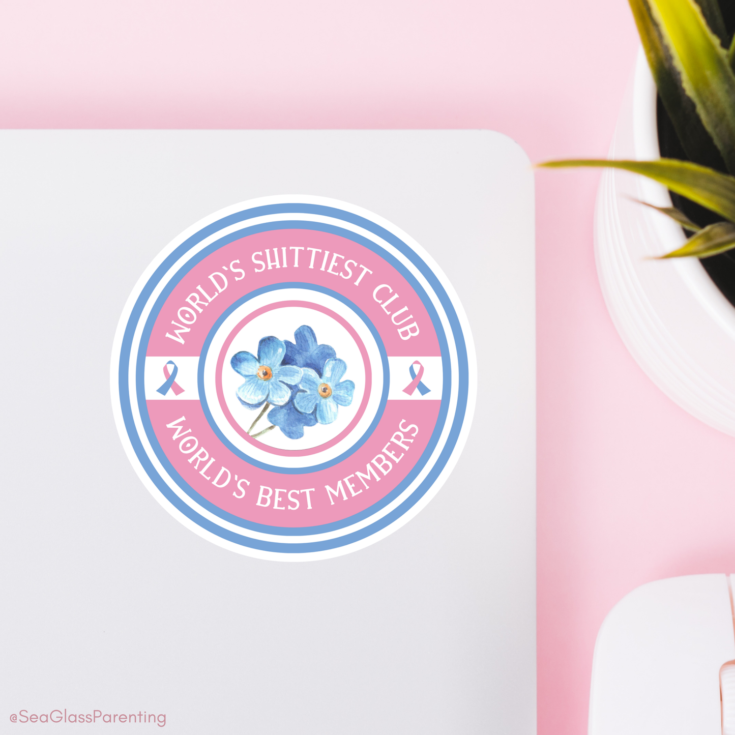 World's Shittiest Club; World's Best Members—Grief Community (vinyl sticker)