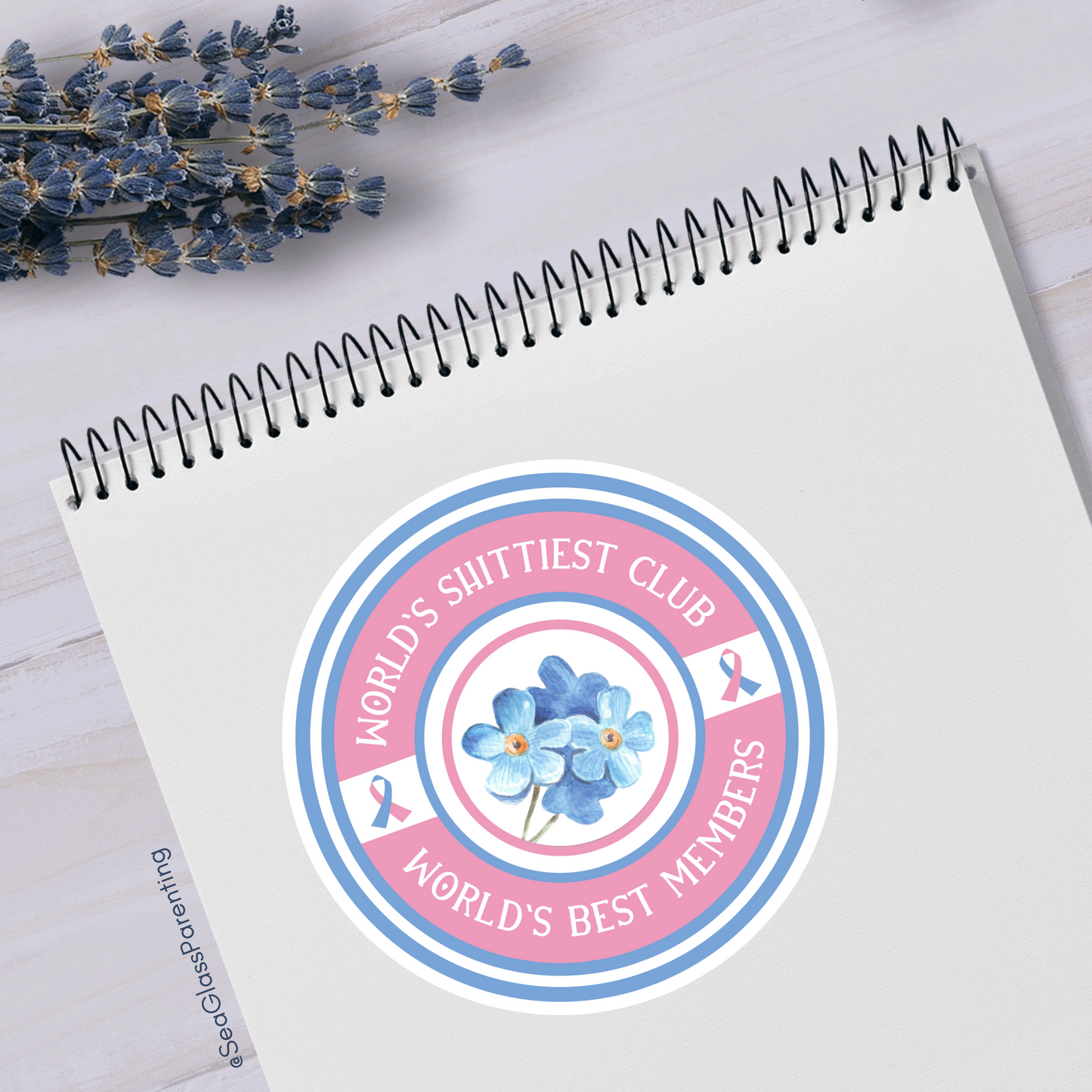 World's Shittiest Club; World's Best Members—Grief Community (vinyl sticker)
