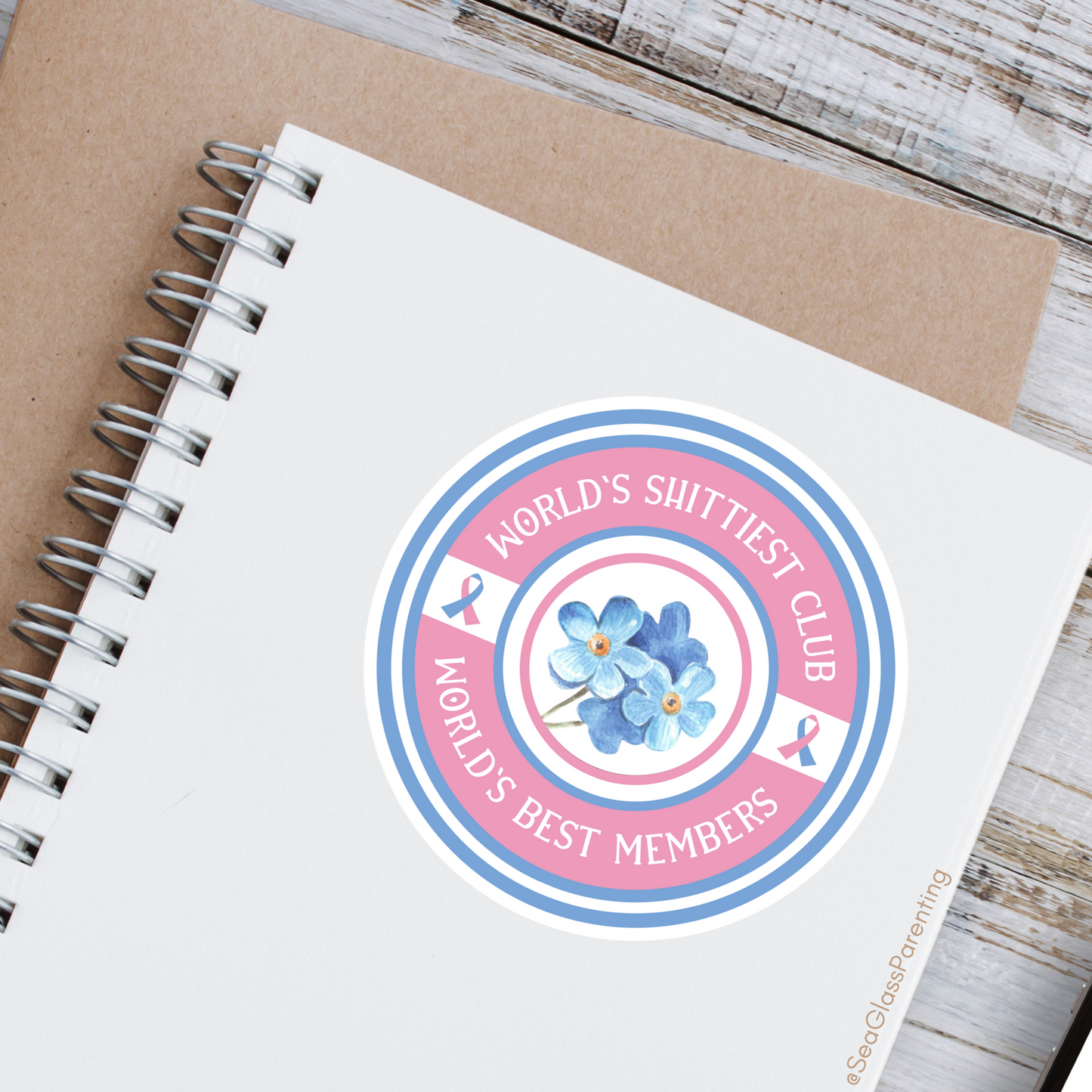 World's Shittiest Club; World's Best Members—Grief Community (vinyl sticker)