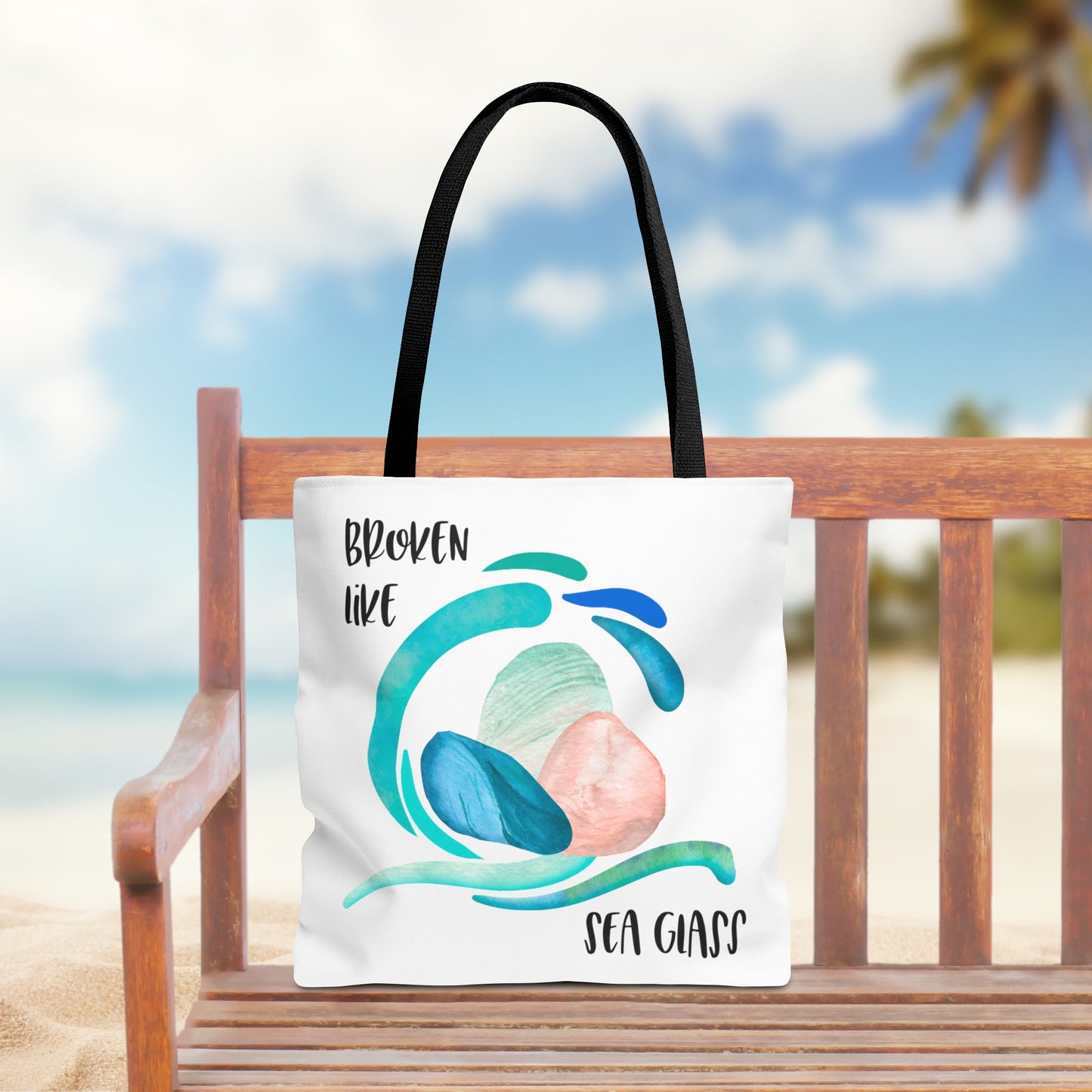 Broken like Sea Glass life metaphor—Life and Authenticity (poly tote bag)