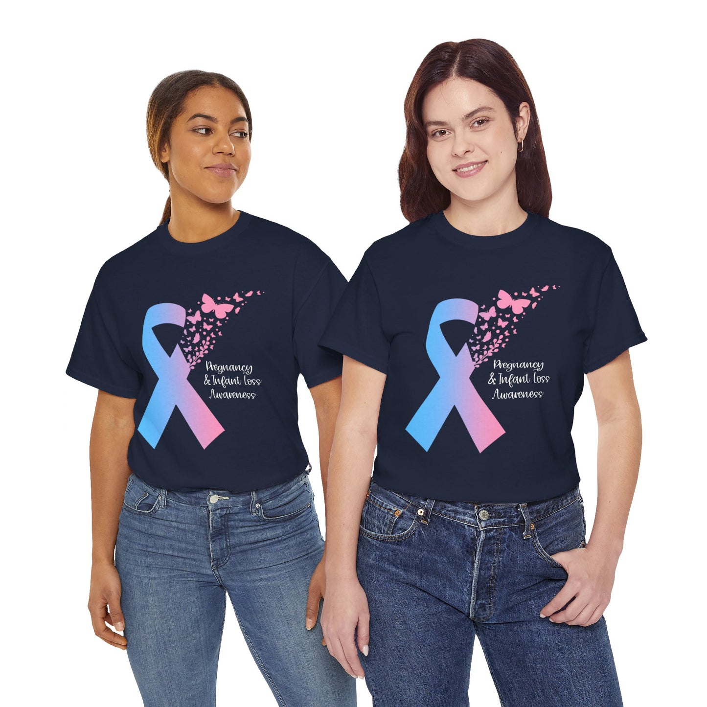 PAIL Awareness Ribbon with Butterflies—Baby Loss Awareness and Remembrance (unisex T-shirt)