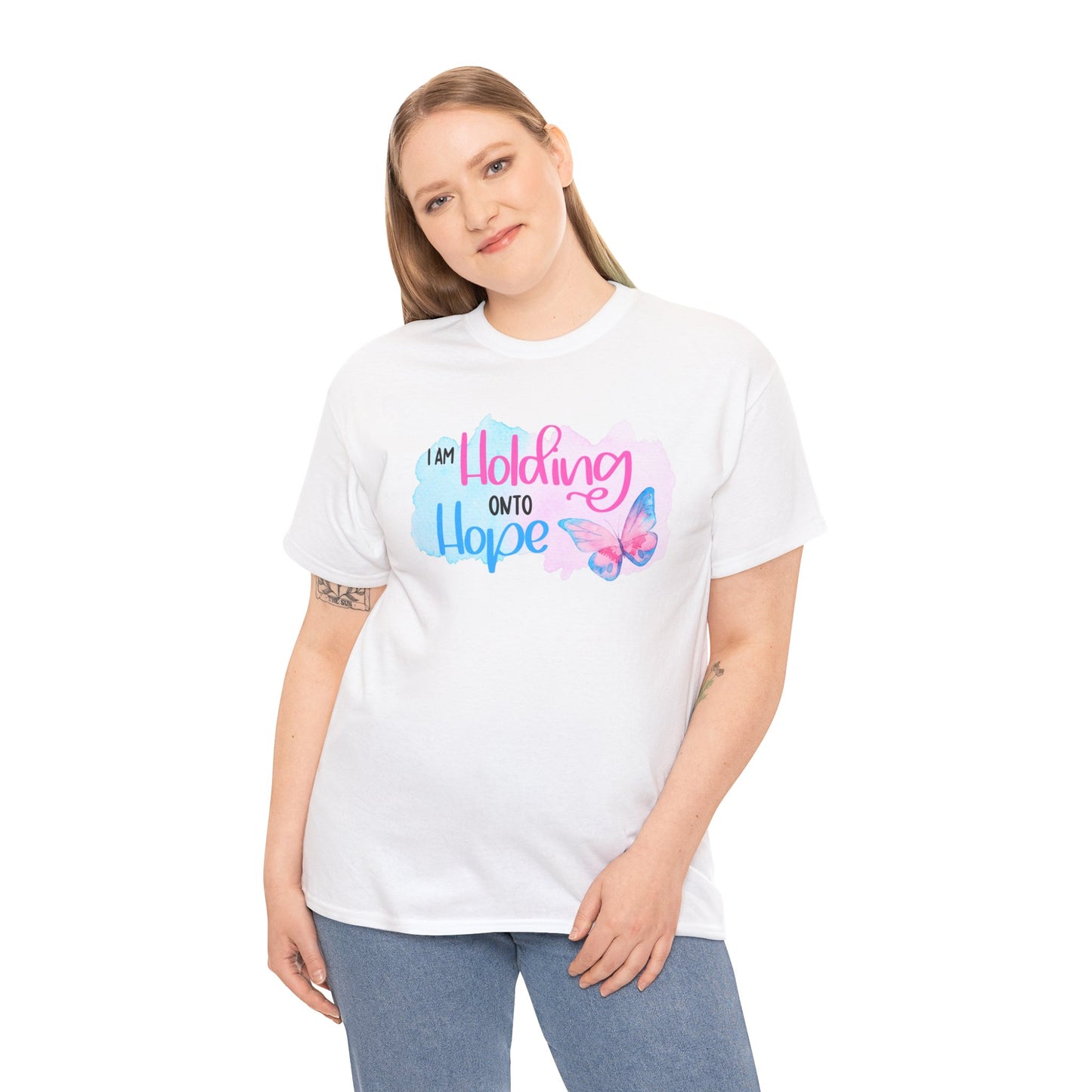 I am Holding onto Hope with Butterfly—Life after Pregnancy Loss (unisex T-shirt)