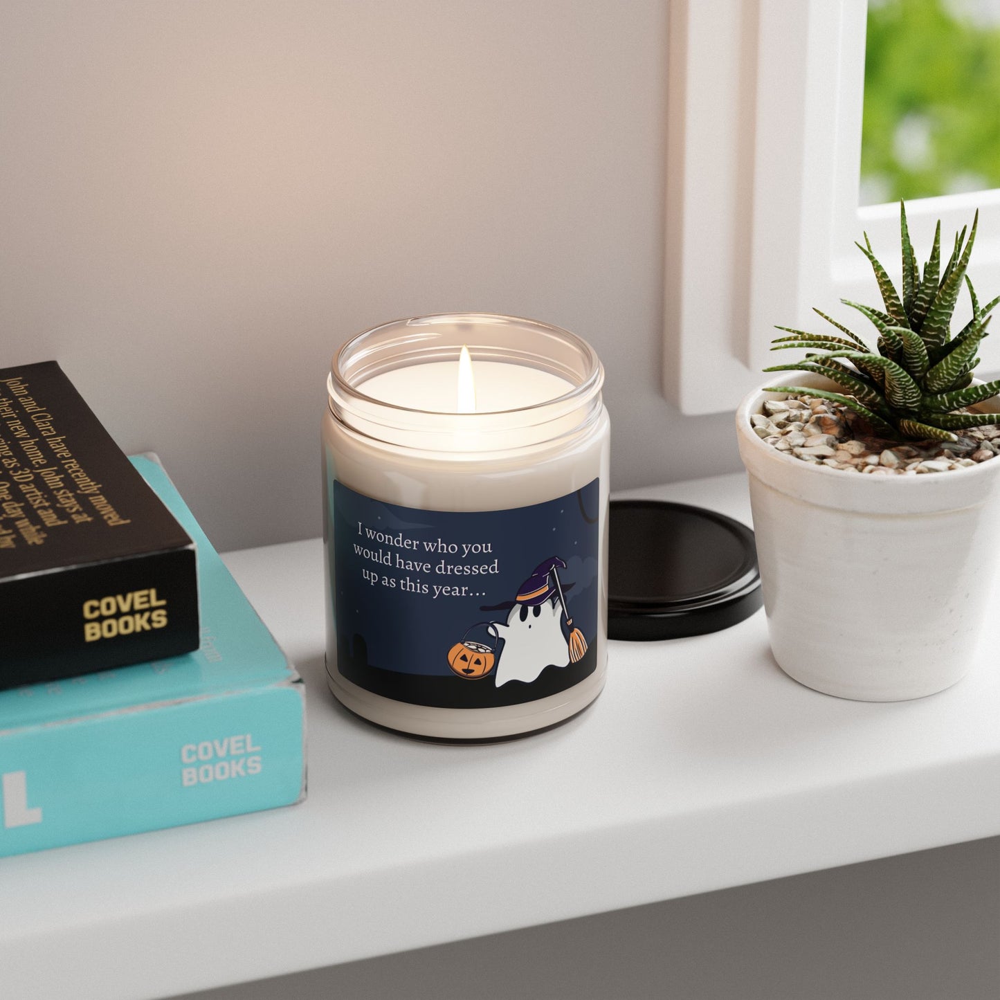 Pumpkin w/Ghost, I Wonder Who you Would Have Dressed Up as This Year—Baby Loss Remembrance (9 oz soy candle)