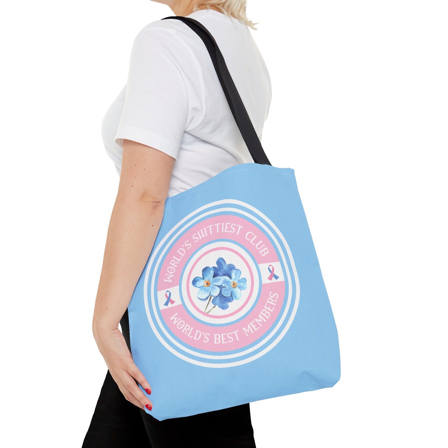 World's Shittiest Club; World's Best Members—Grief Community (poly tote bag)