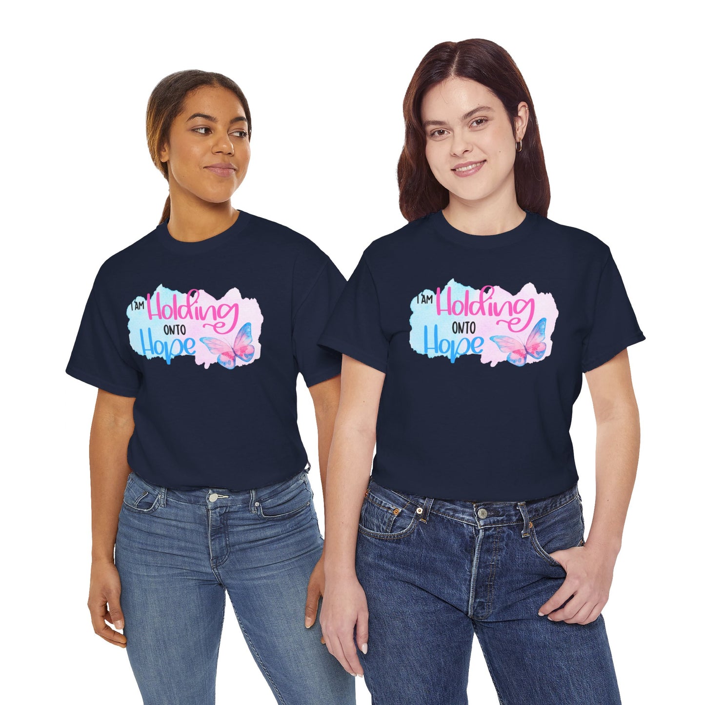 I am Holding onto Hope with Butterfly—Life after Pregnancy Loss (unisex T-shirt)