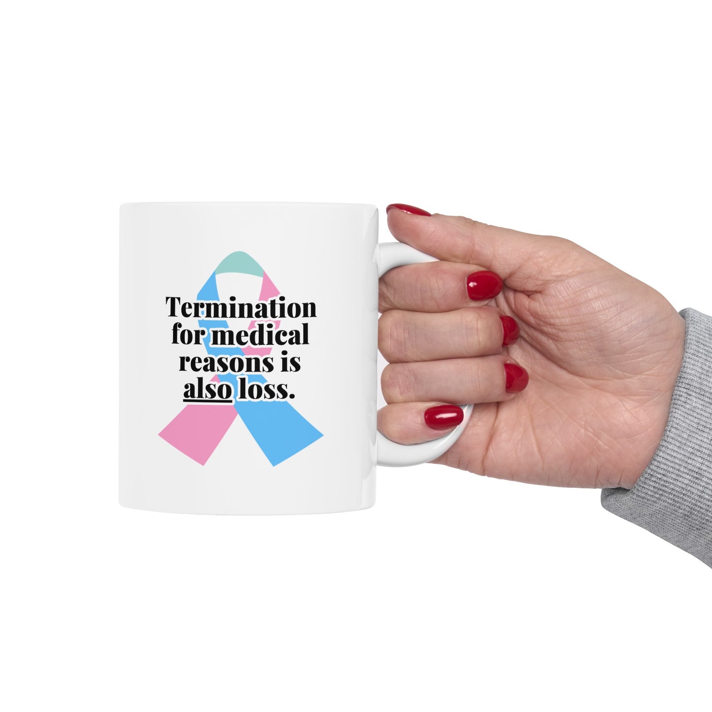 Termination for Medical Reasons is ALSO Loss—Baby Loss Awareness & Remembrance (ceramic coffee mug)