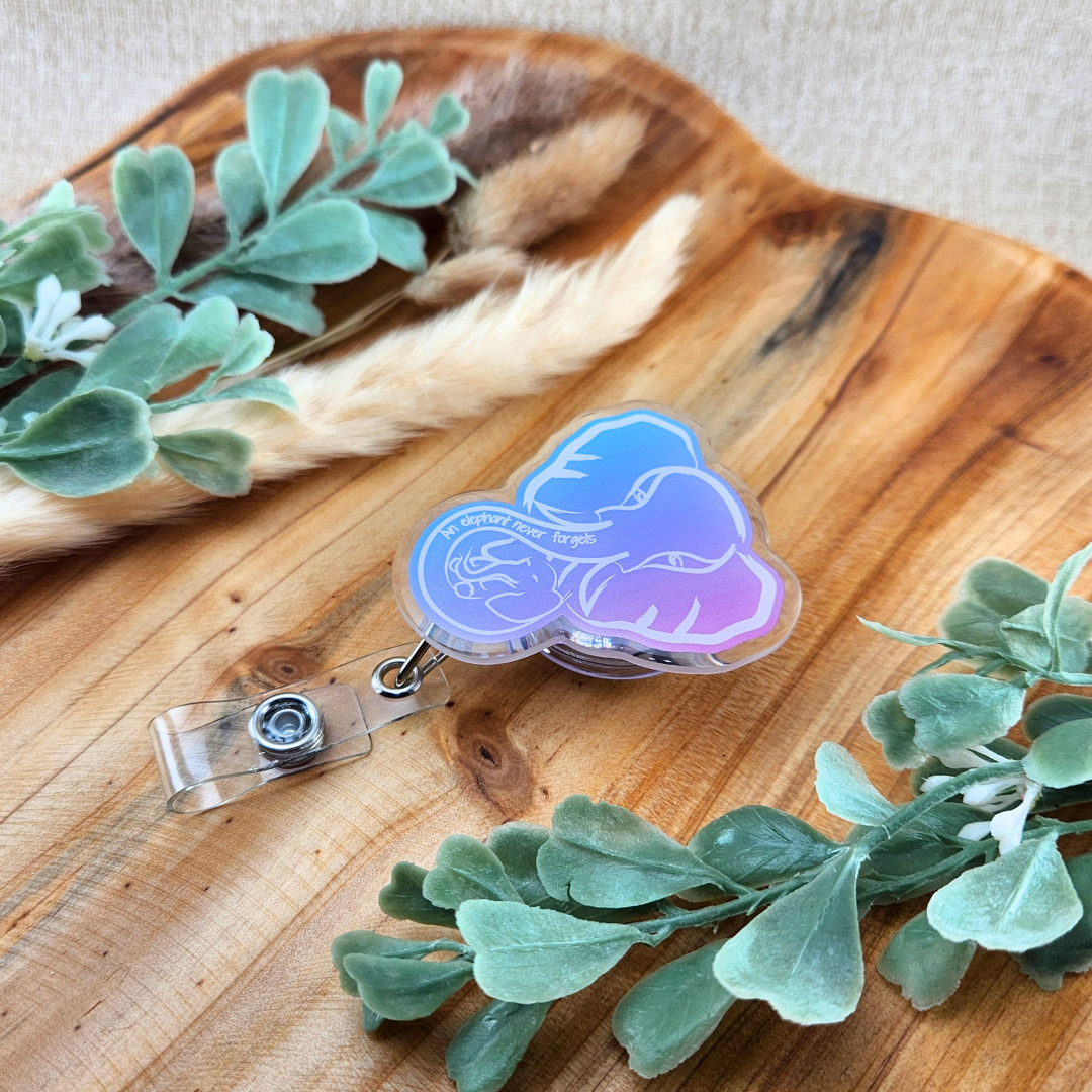 An Elephant Never Forgets; Mama and Baby Elephant—Baby Loss Awareness and Remembrance (badge reel)