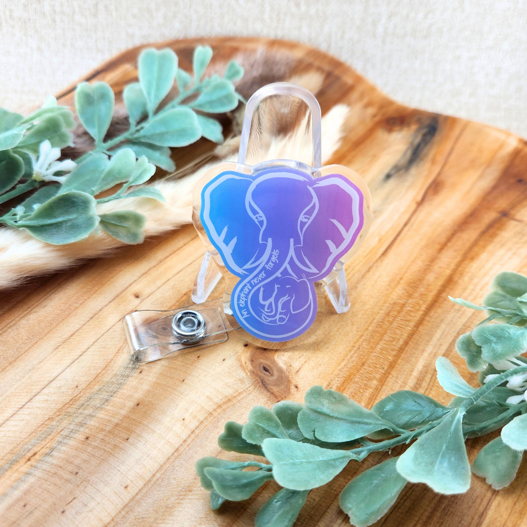 An Elephant Never Forgets; Mama and Baby Elephant—Baby Loss Awareness and Remembrance (badge reel)