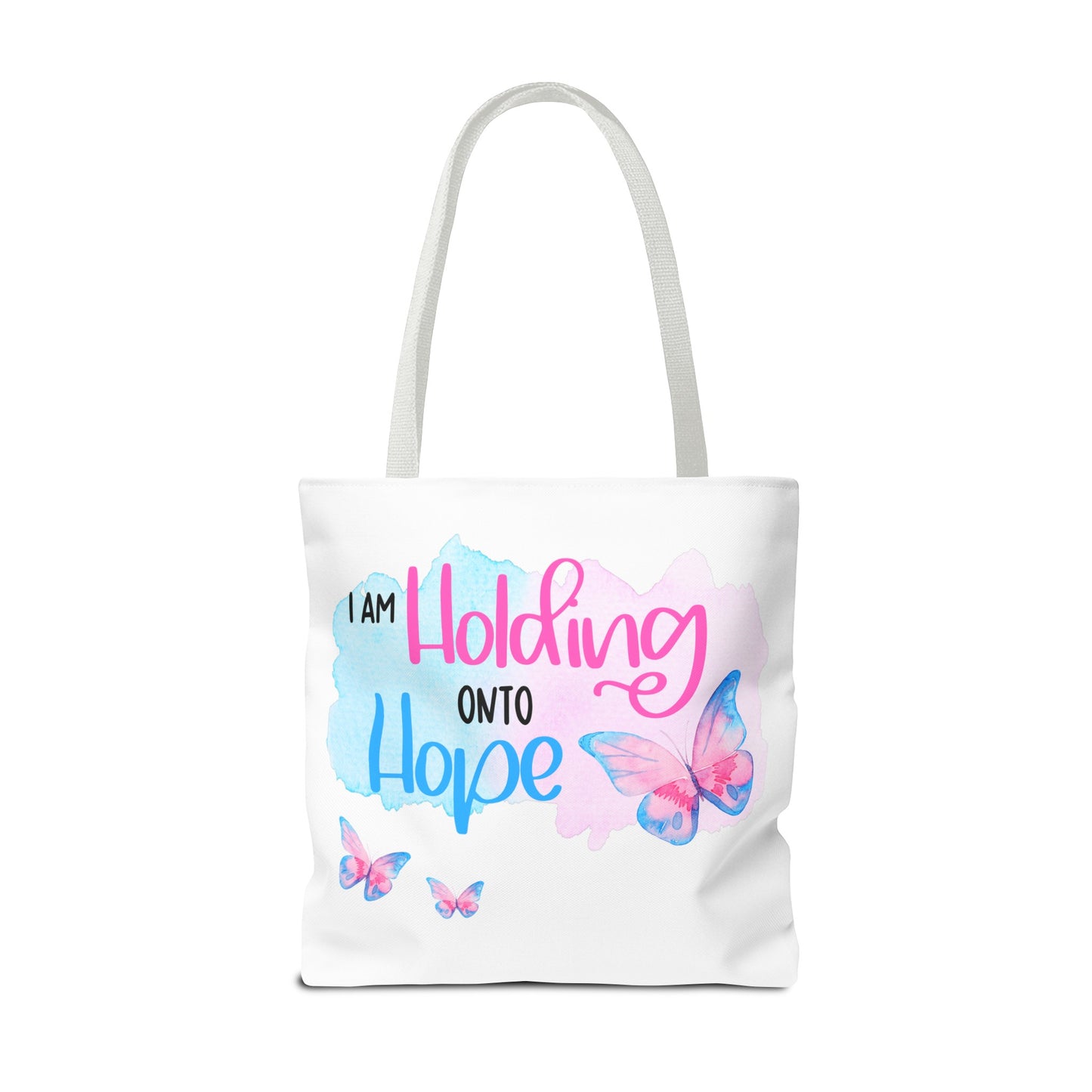 I am Holding onto Hope with Butterfly—Life after Pregnancy Loss (poly tote bag)