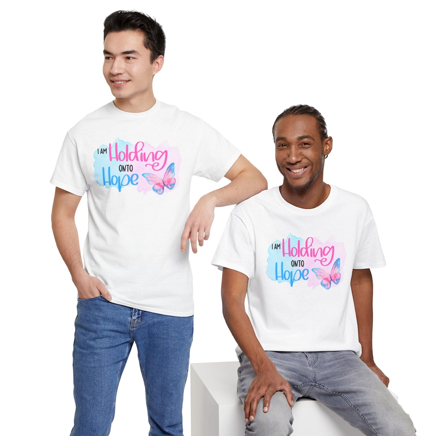 I am Holding onto Hope with Butterfly—Life after Pregnancy Loss (unisex T-shirt)