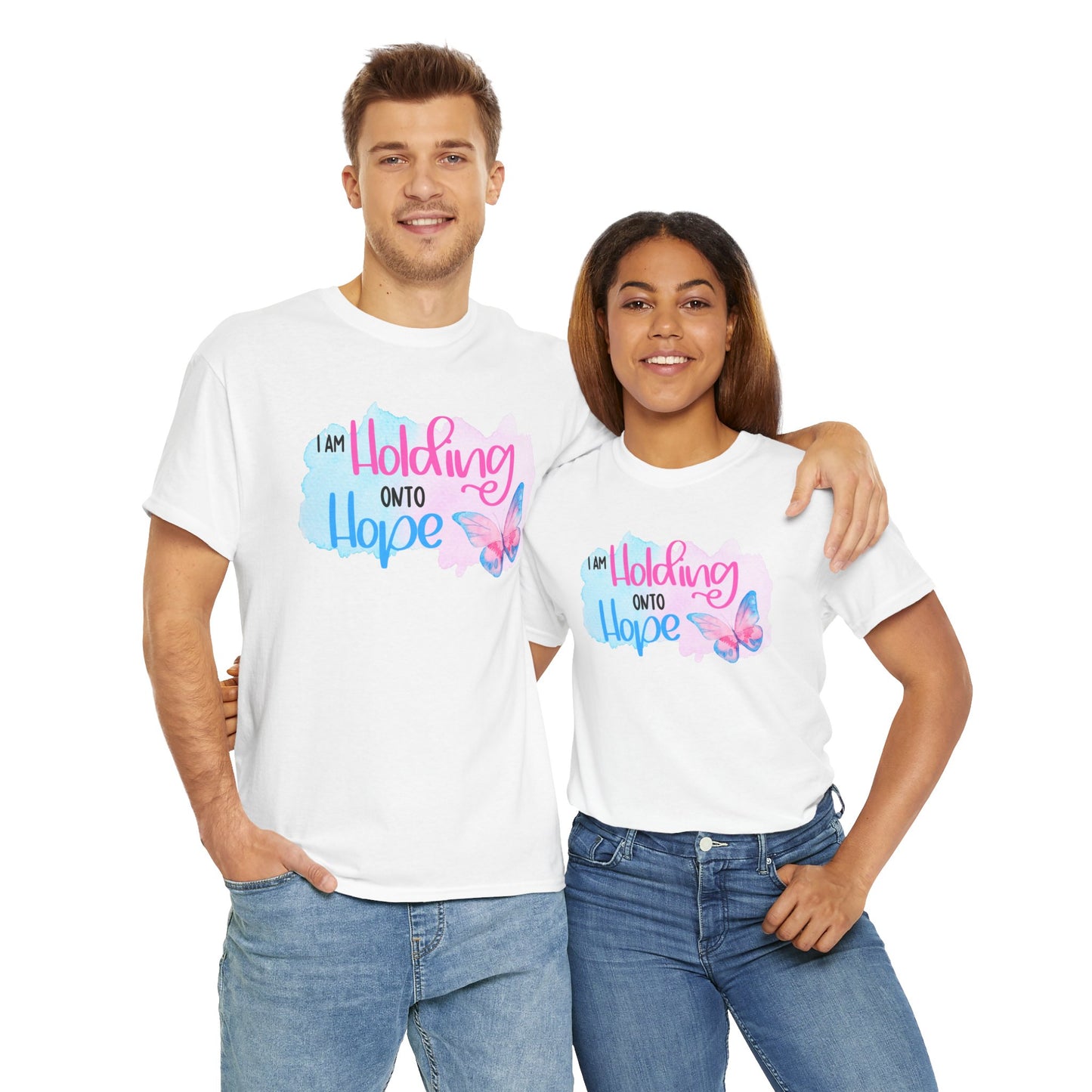 I am Holding onto Hope with Butterfly—Life after Pregnancy Loss (unisex T-shirt)