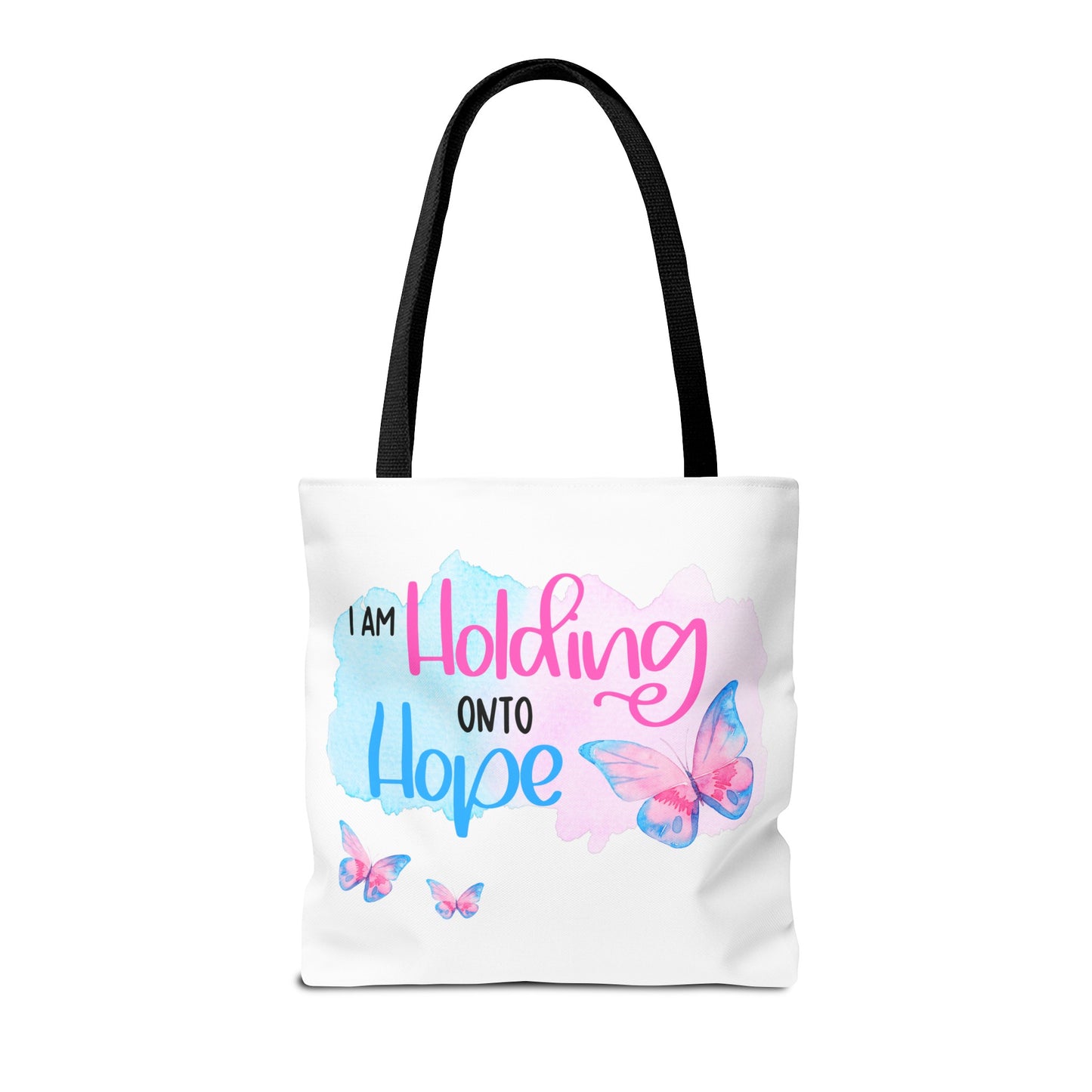 I am Holding onto Hope with Butterfly—Life after Pregnancy Loss (poly tote bag)