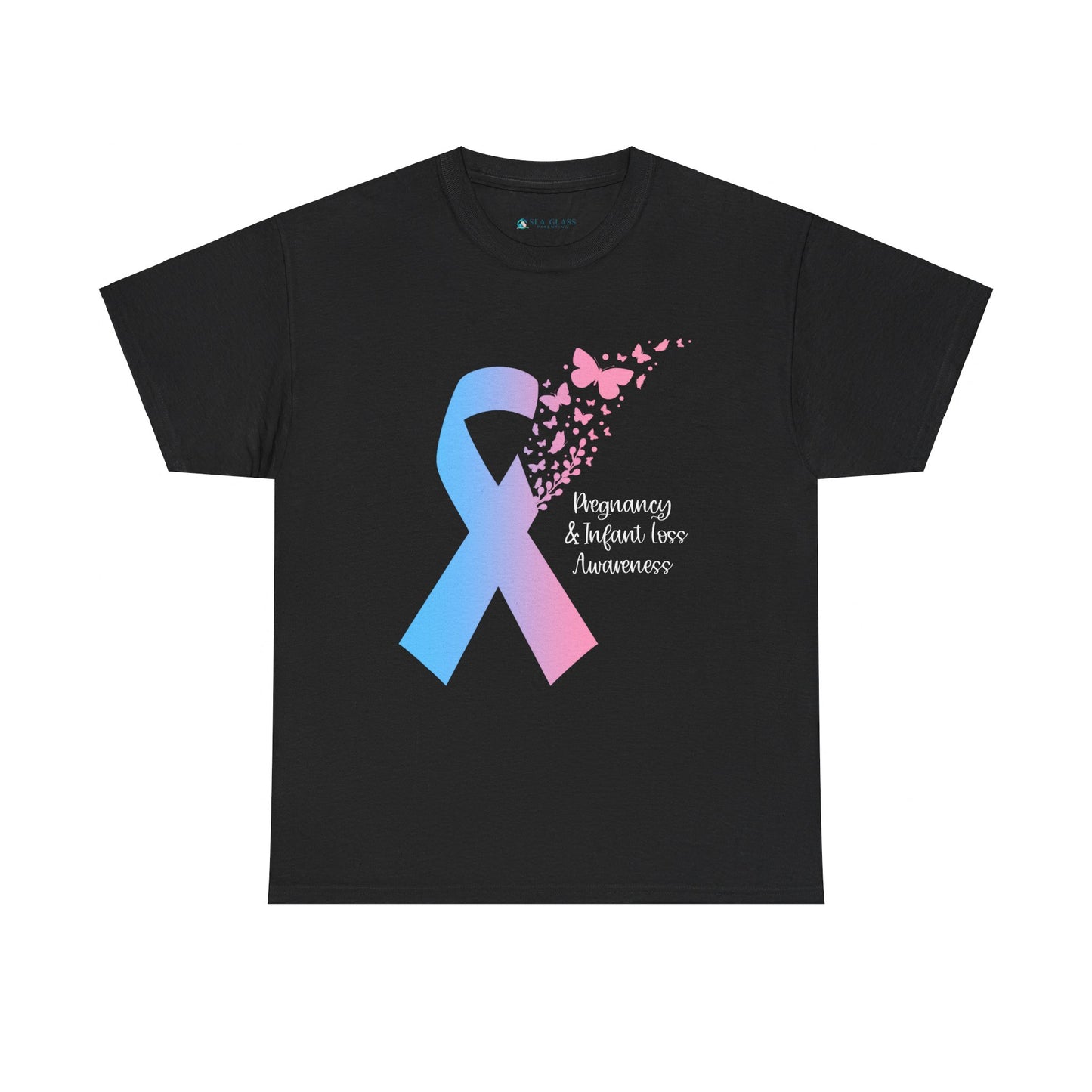 PAIL Awareness Ribbon with Butterflies—Baby Loss Awareness and Remembrance (unisex T-shirt)