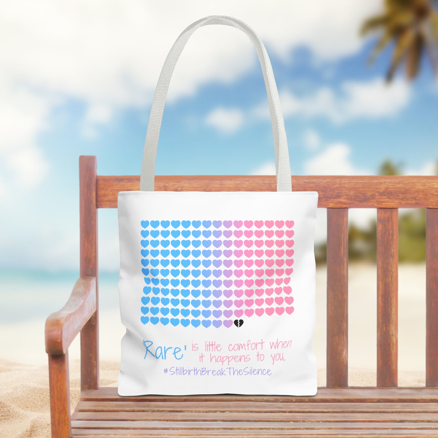 Rare is little comfort when it happens to you—Stillbirth break the silence, 1 in 160 (poly tote bag)