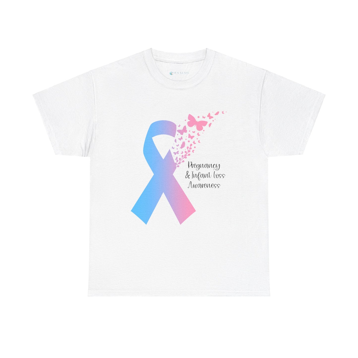 PAIL Awareness Ribbon with Butterflies—Baby Loss Awareness and Remembrance (unisex T-shirt)