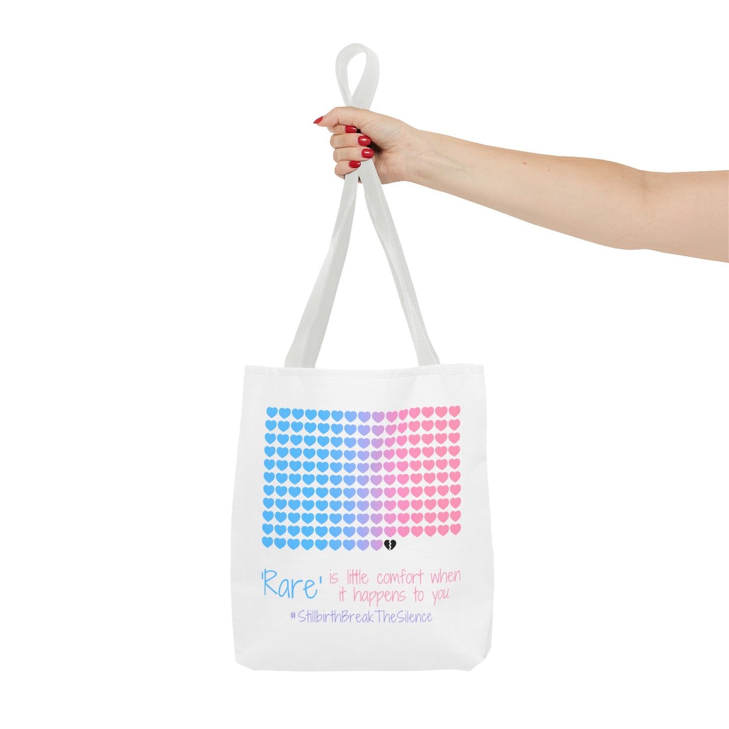 Rare is little comfort when it happens to you—Stillbirth break the silence, 1 in 160 (poly tote bag)