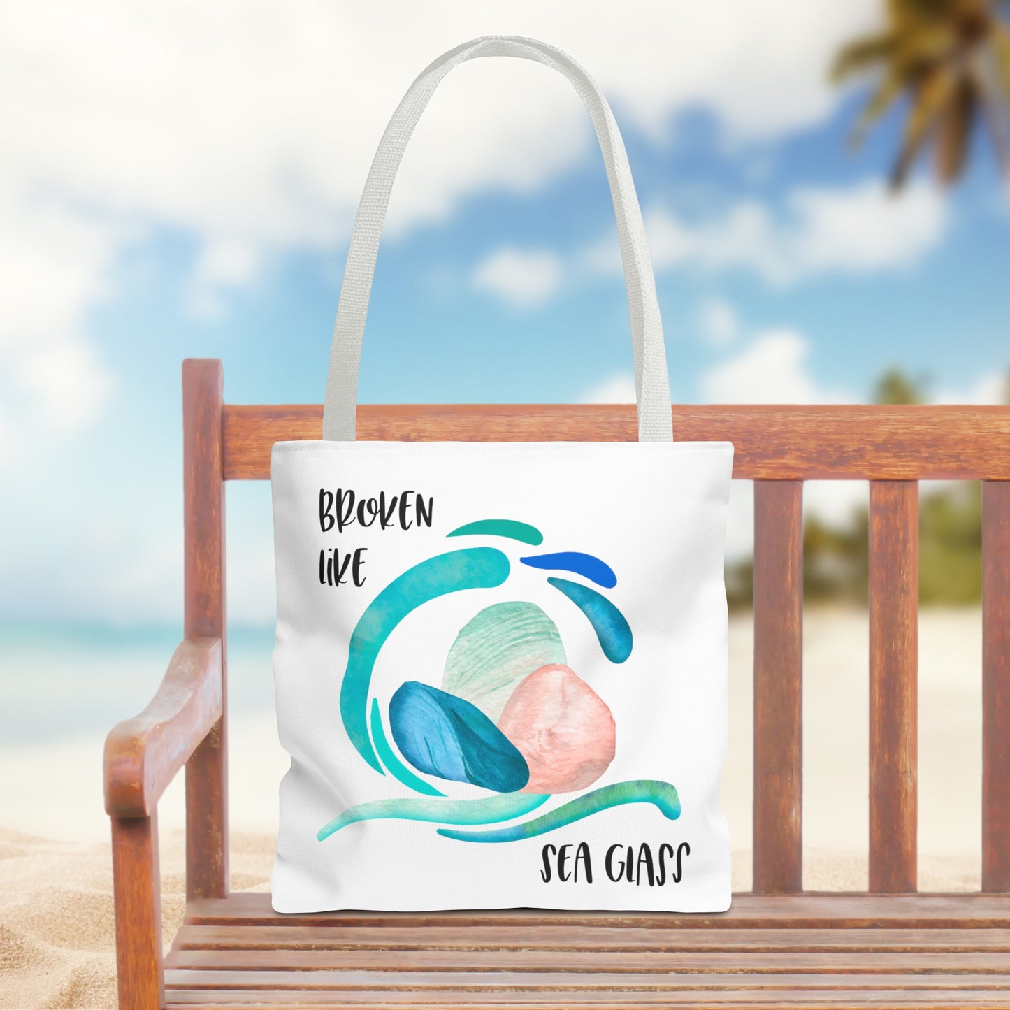 Broken like Sea Glass life metaphor—Life and Authenticity (poly tote bag)