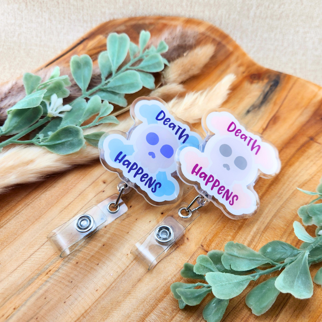 Death Happens w/Cartoon Skull—Death Positivity (badge reel)