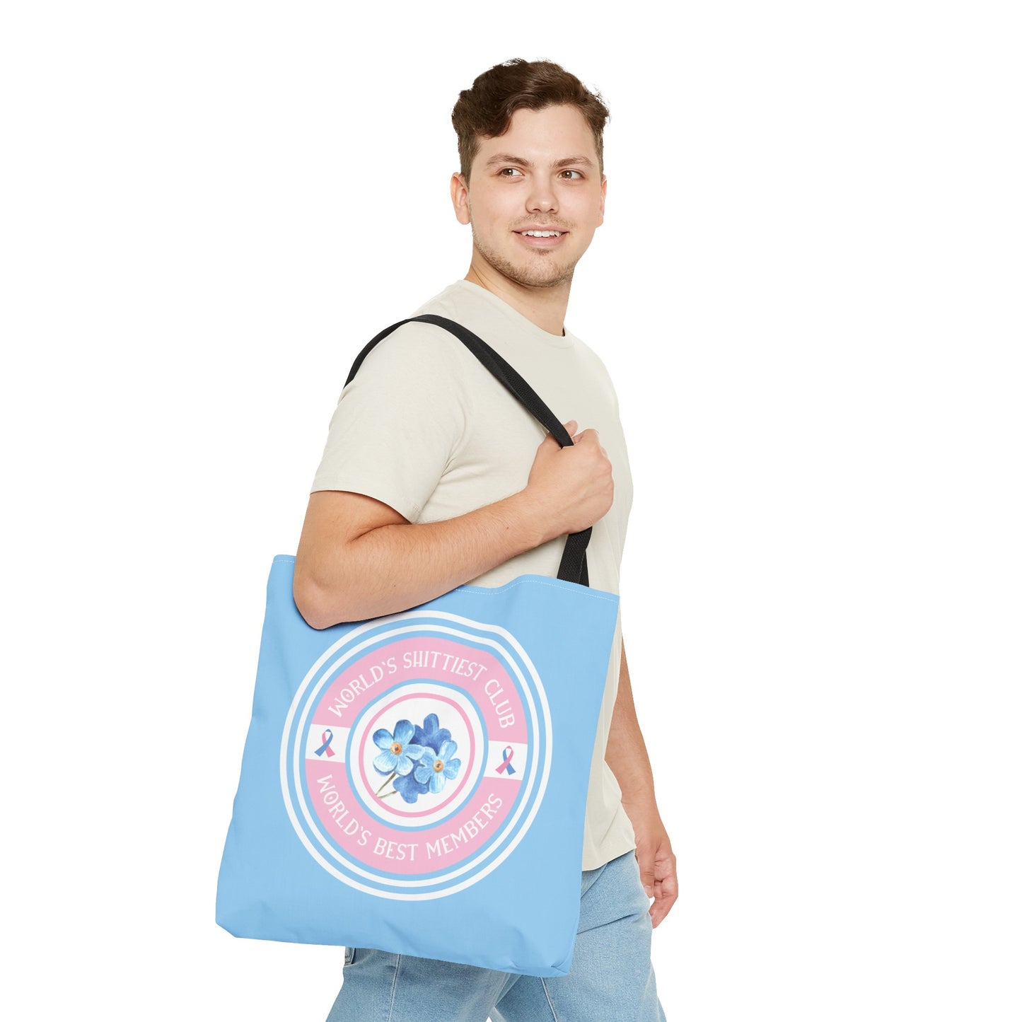 World's Shittiest Club; World's Best Members—Grief Community (poly tote bag)