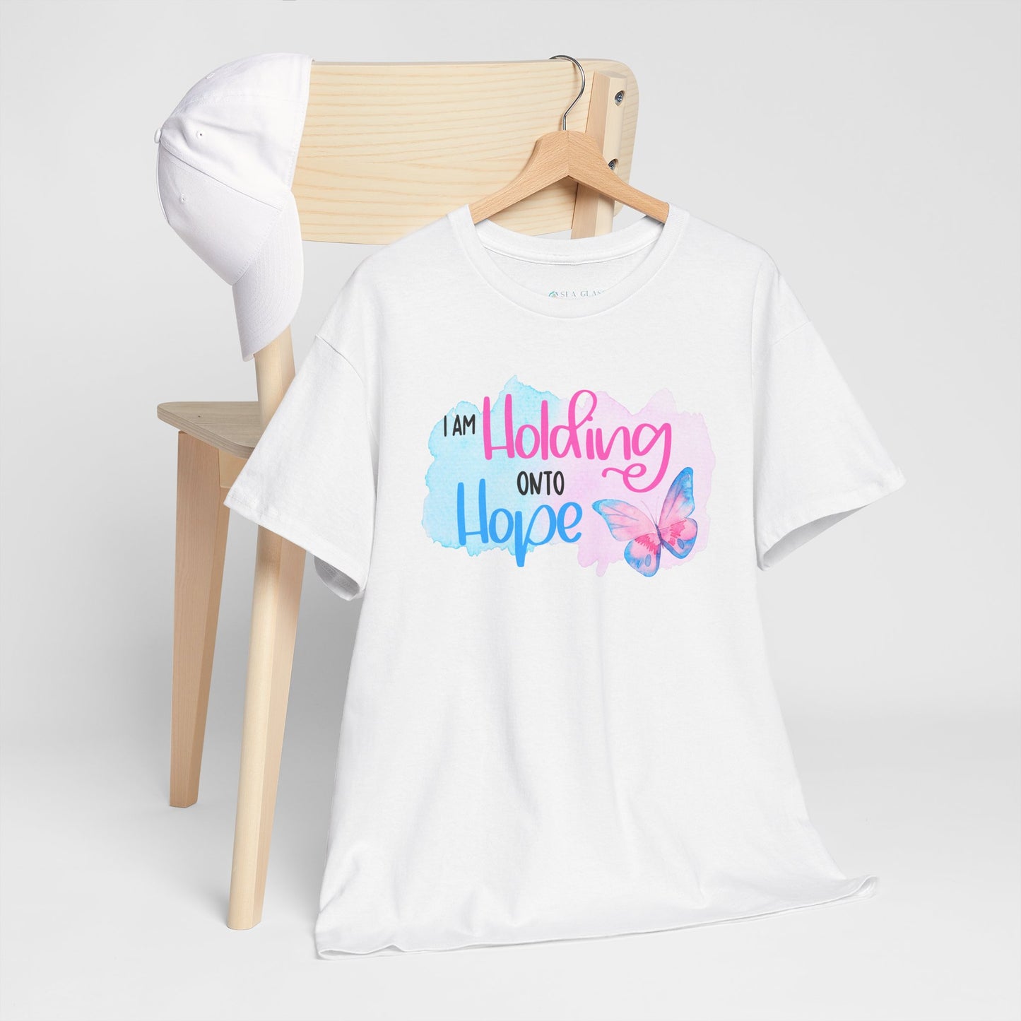 I am Holding onto Hope with Butterfly—Life after Pregnancy Loss (unisex T-shirt)