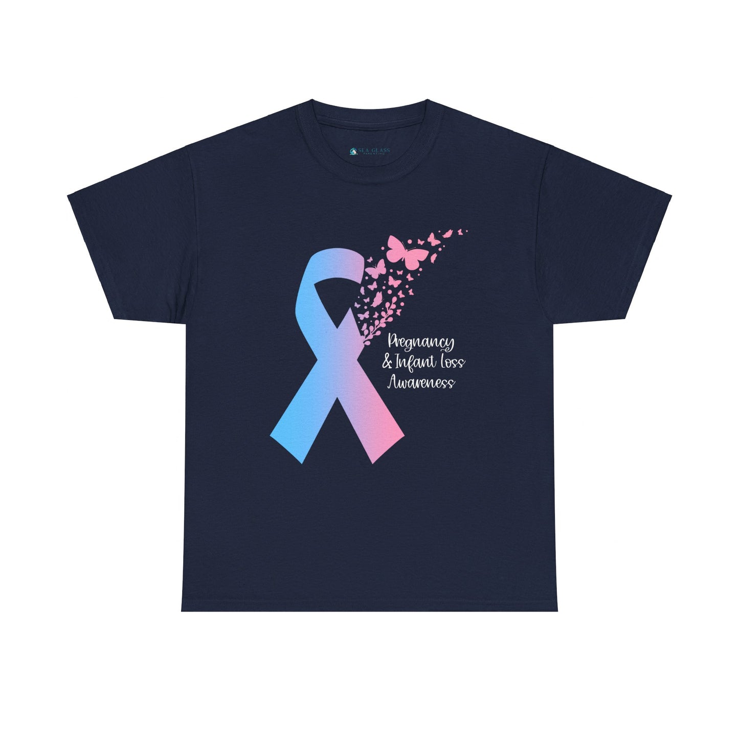 PAIL Awareness Ribbon with Butterflies—Baby Loss Awareness and Remembrance (unisex T-shirt)