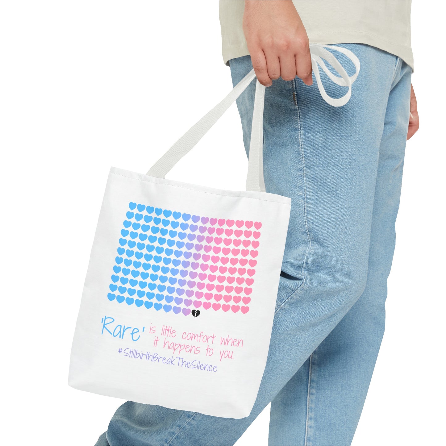 Rare is little comfort when it happens to you—Stillbirth break the silence, 1 in 160 (poly tote bag)