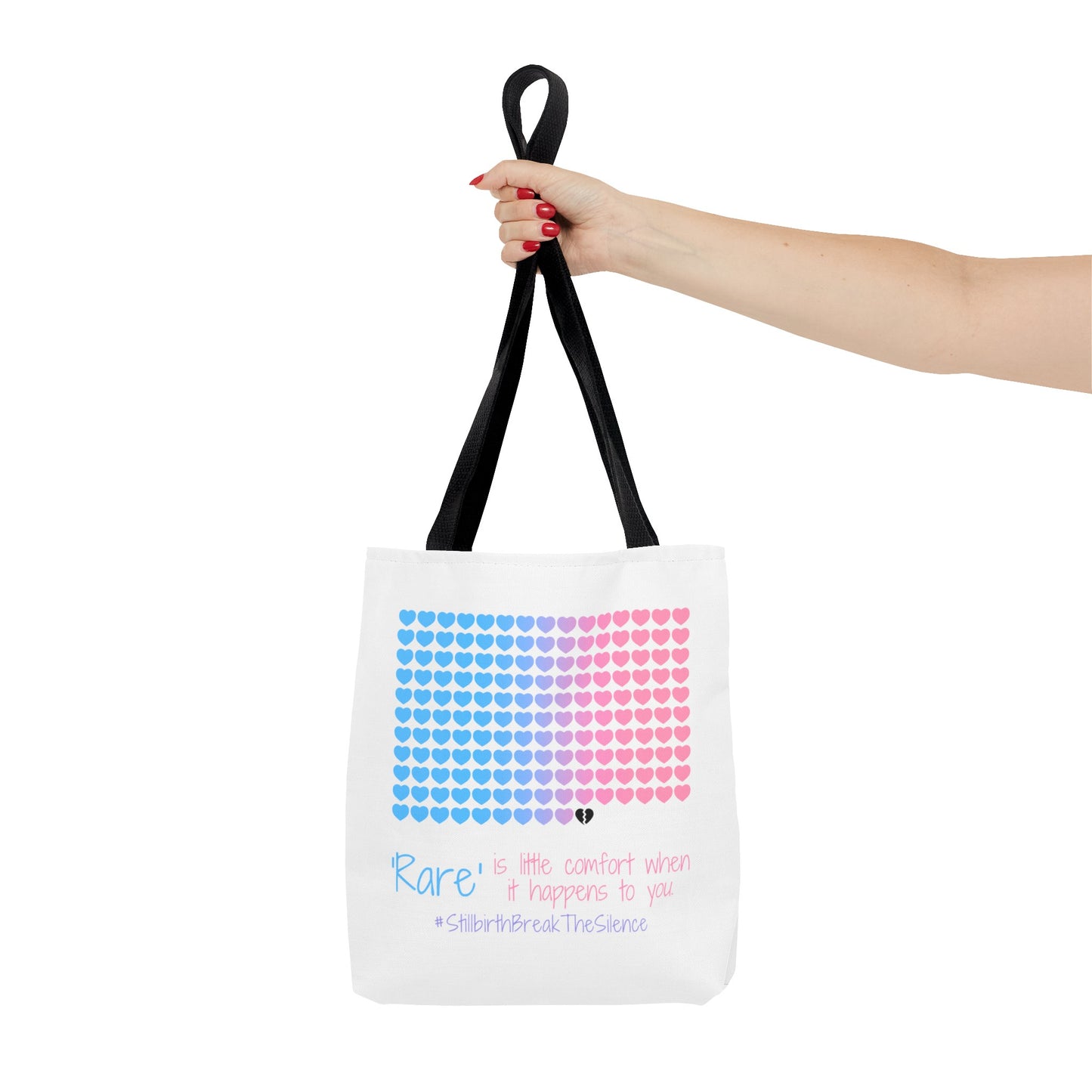 Rare is little comfort when it happens to you—Stillbirth break the silence, 1 in 160 (poly tote bag)