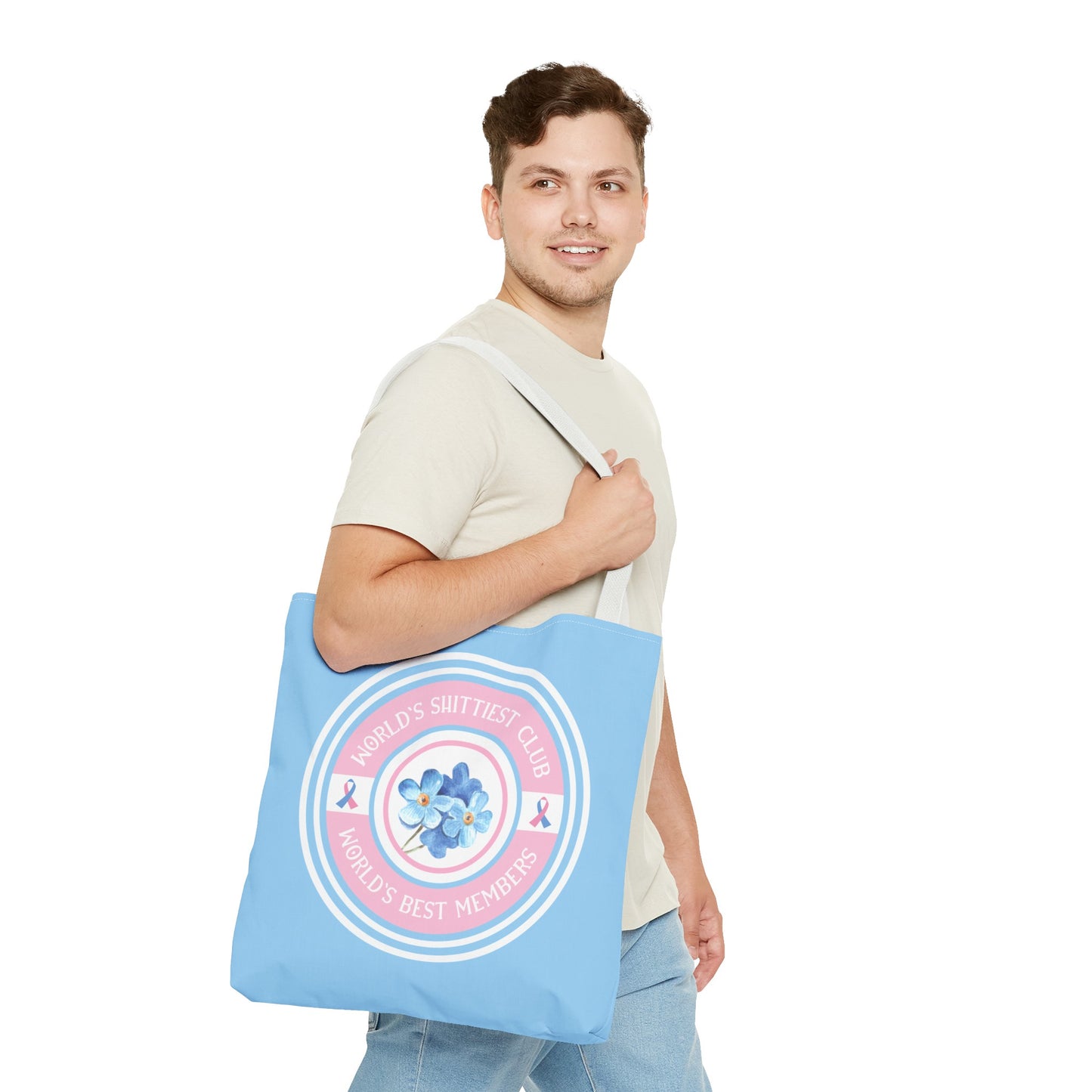 World's Shittiest Club; World's Best Members—Grief Community (poly tote bag)