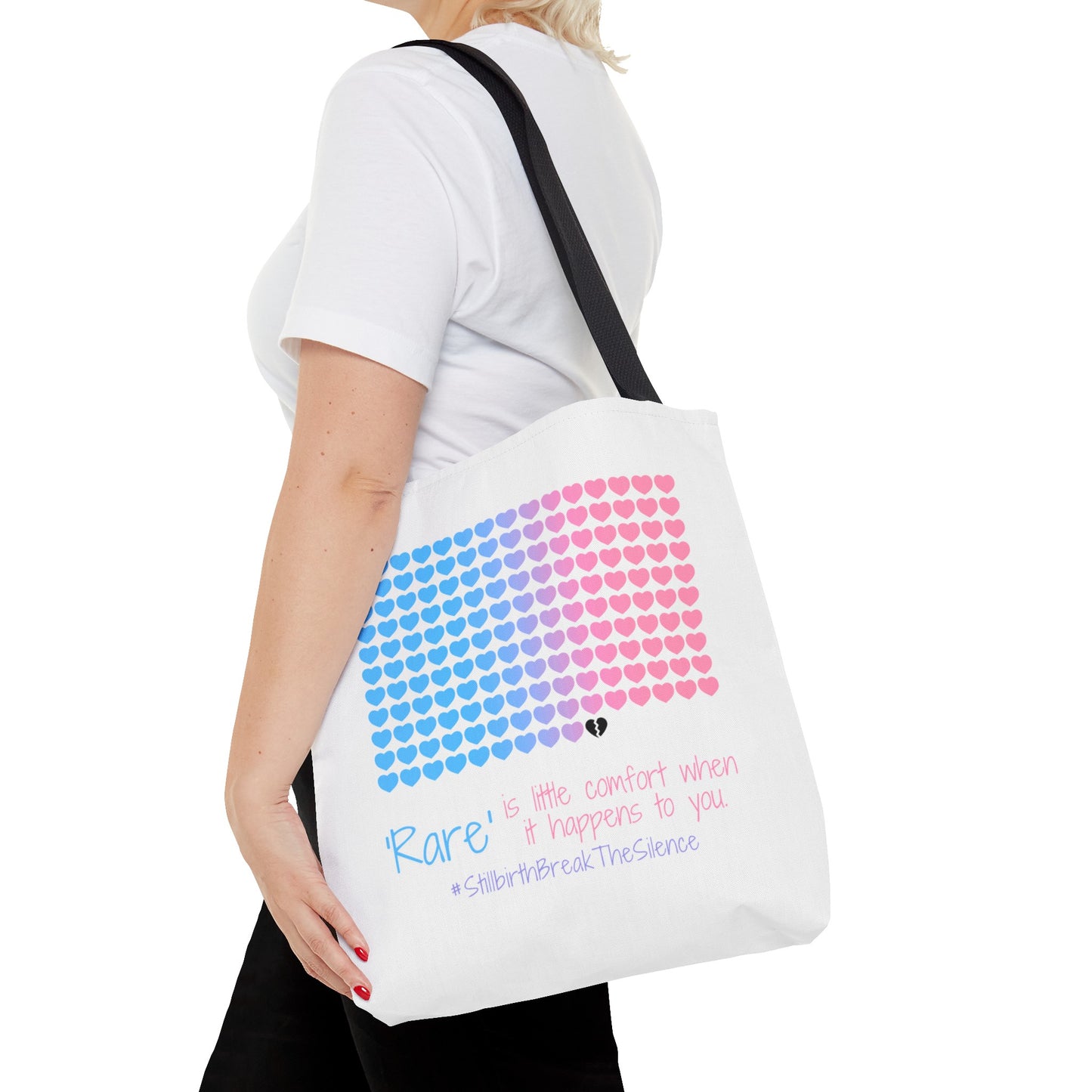 Rare is little comfort when it happens to you—Stillbirth break the silence, 1 in 160 (poly tote bag)