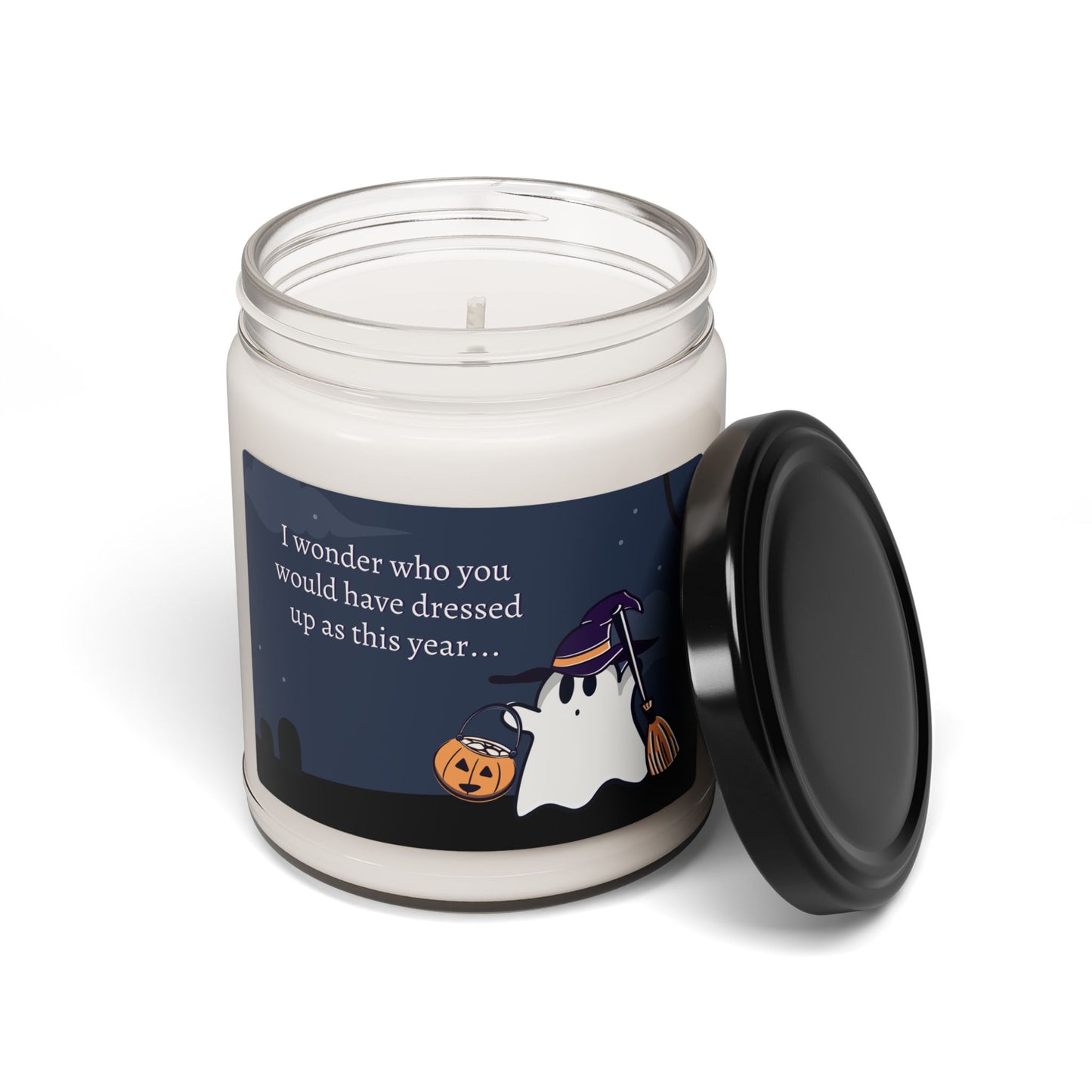 Pumpkin w/Ghost, I Wonder Who you Would Have Dressed Up as This Year—Baby Loss Remembrance (9 oz soy candle)