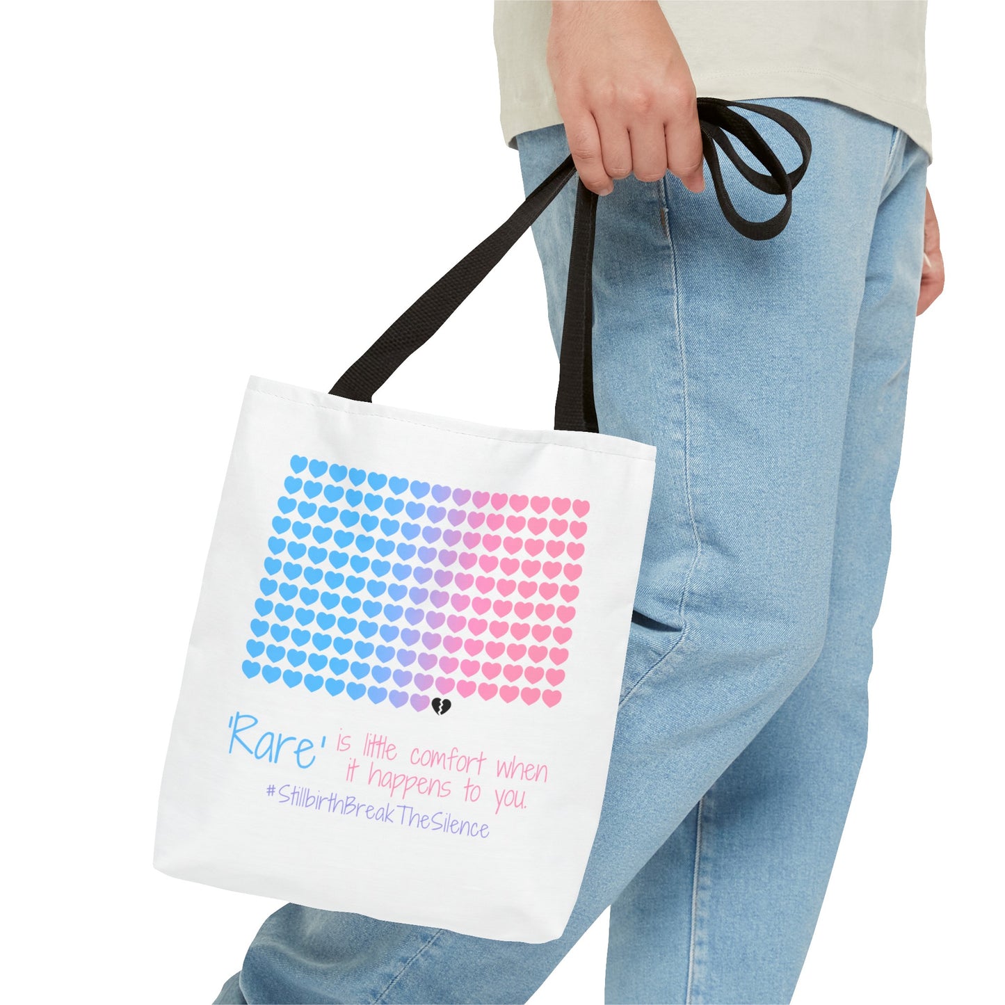 Rare is little comfort when it happens to you—Stillbirth break the silence, 1 in 160 (poly tote bag)