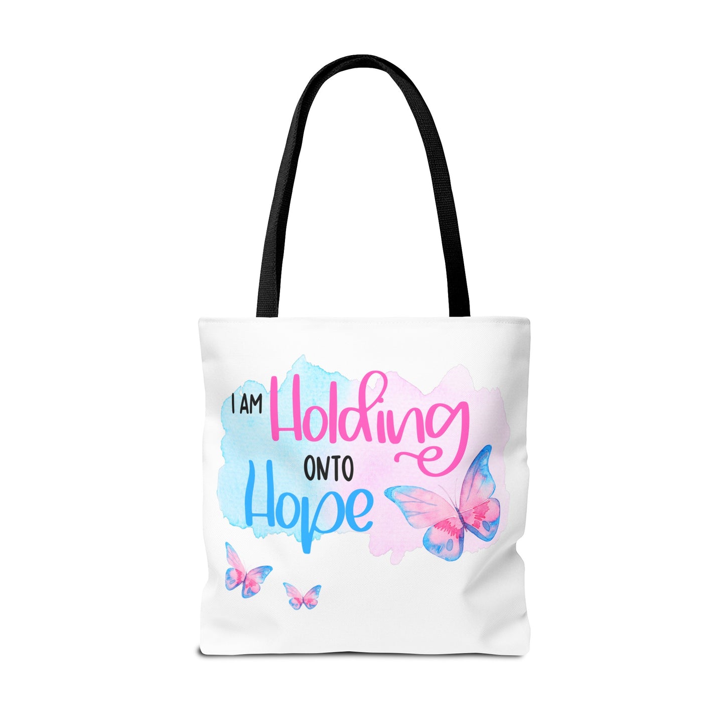 I am Holding onto Hope with Butterfly—Life after Pregnancy Loss (poly tote bag)