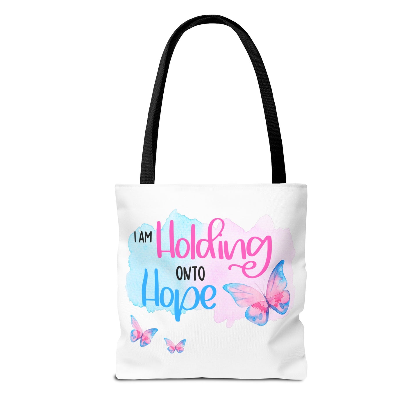 I am Holding onto Hope with Butterfly—Life after Pregnancy Loss (poly tote bag)