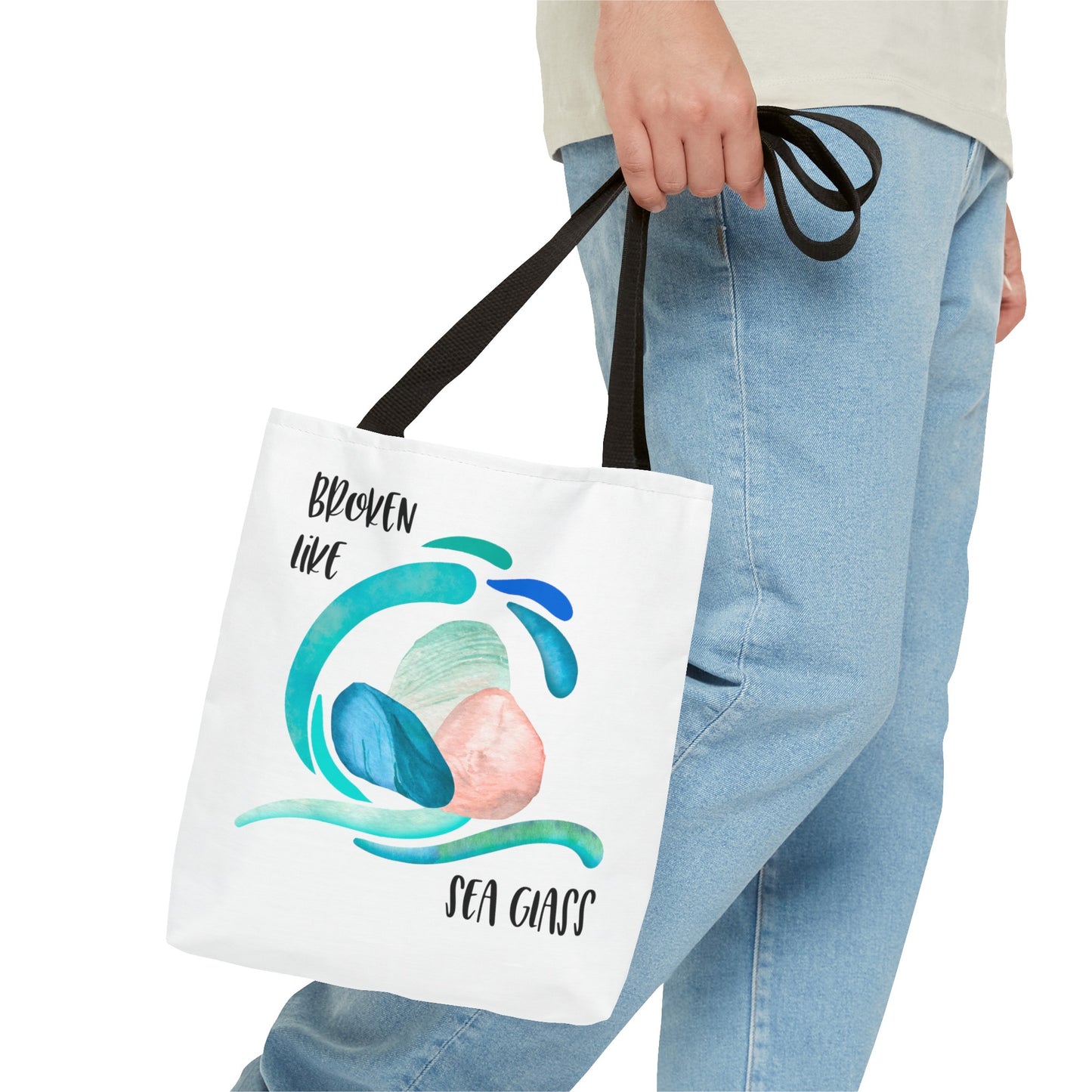 Broken like Sea Glass life metaphor—Life and Authenticity (poly tote bag)