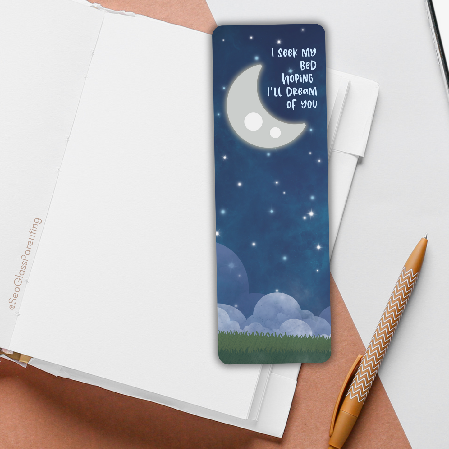 I seek my bed hoping I'll dream of you—Baby Loss Remembrance (laminated bookmark)