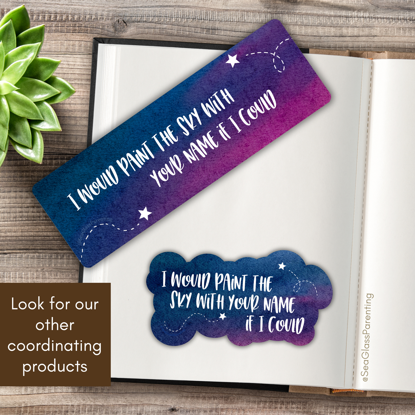 I would paint the sky with your name if I could—Baby Loss Remembrance (laminated bookmark)