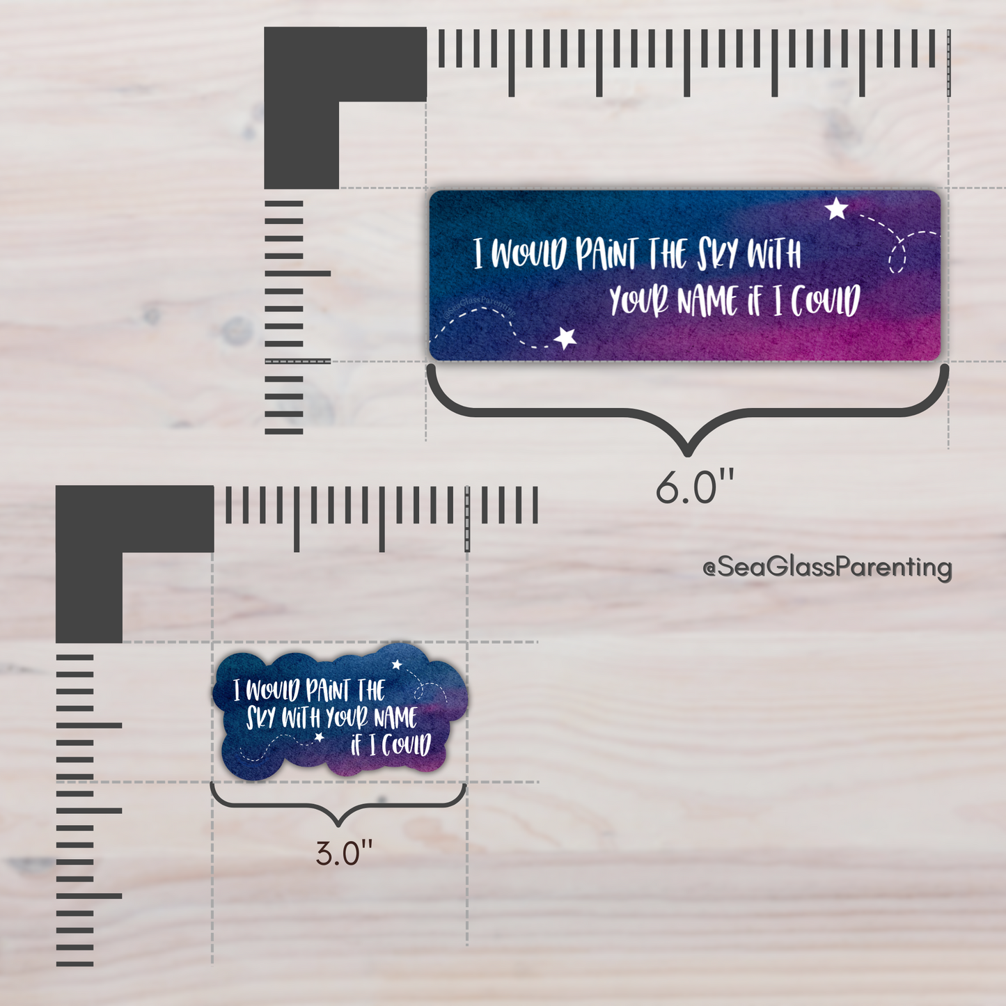 I would paint the sky with your name if I could—Baby Loss Remembrance (laminated bookmark)