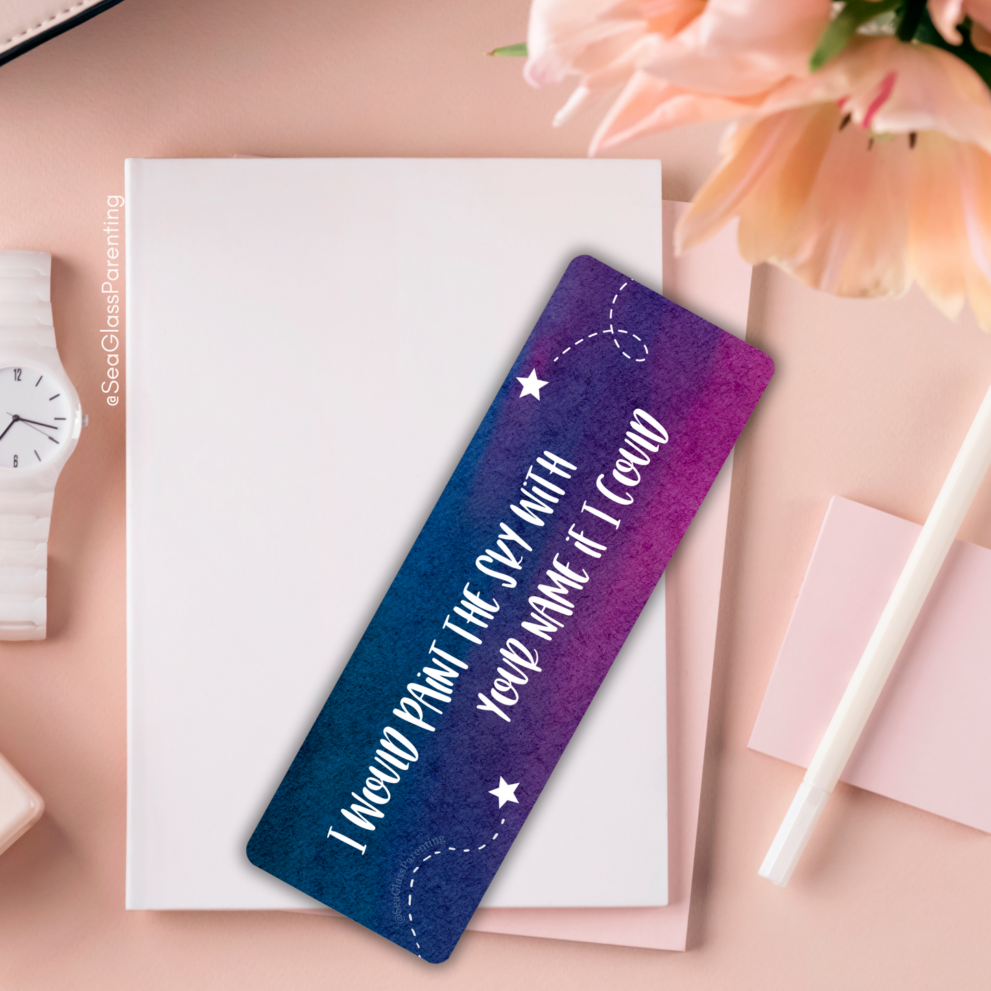 I would paint the sky with your name if I could—Baby Loss Remembrance (laminated bookmark)