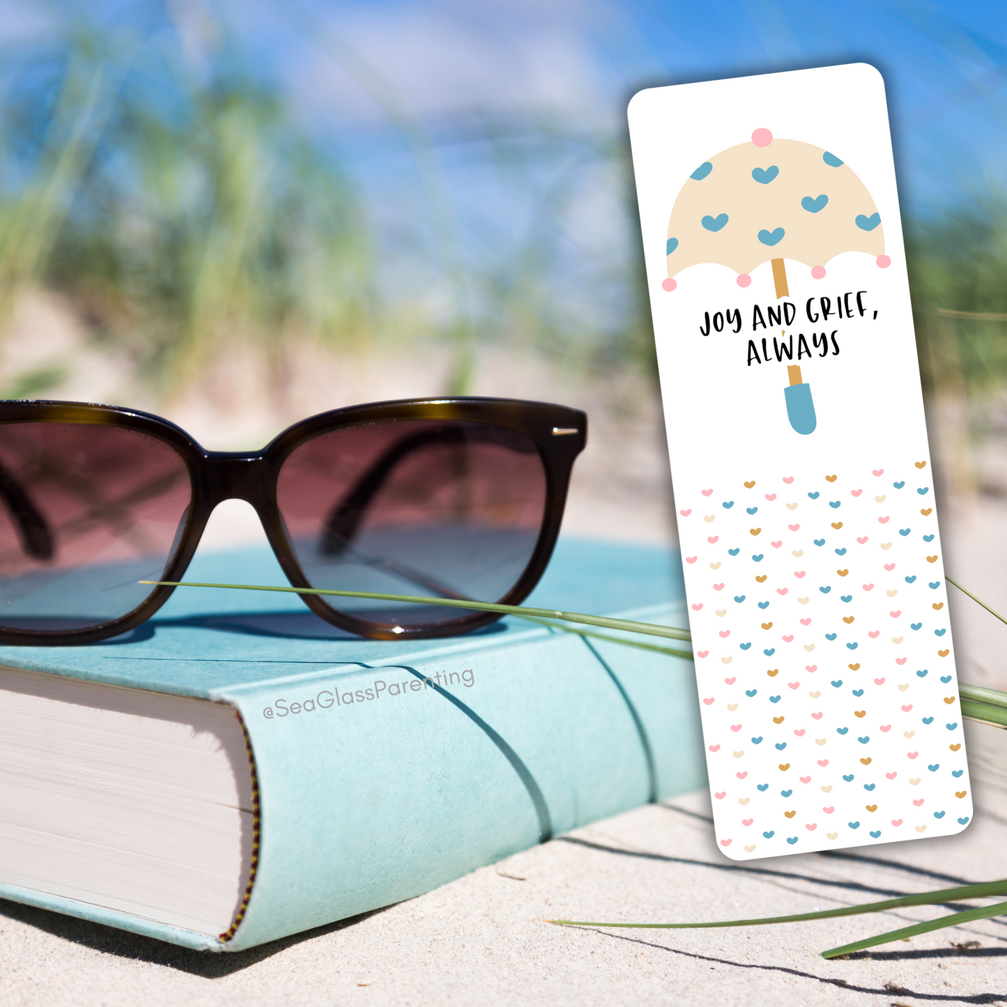 Joy and Grief Always with Umbrella—Grief Awareness and Education (laminated bookmark)