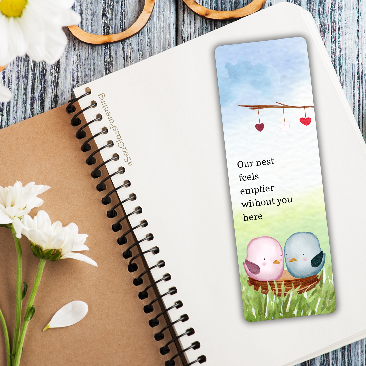 Our nest feels emptier without you here—Baby Loss Remembrance (laminated bookmark)